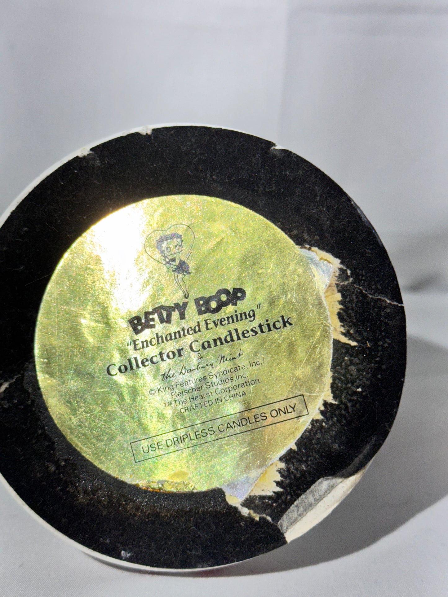 Betty Boop “Enchanted Evening” Collector Candlestick Set Pudgy & Bimbo – Rare