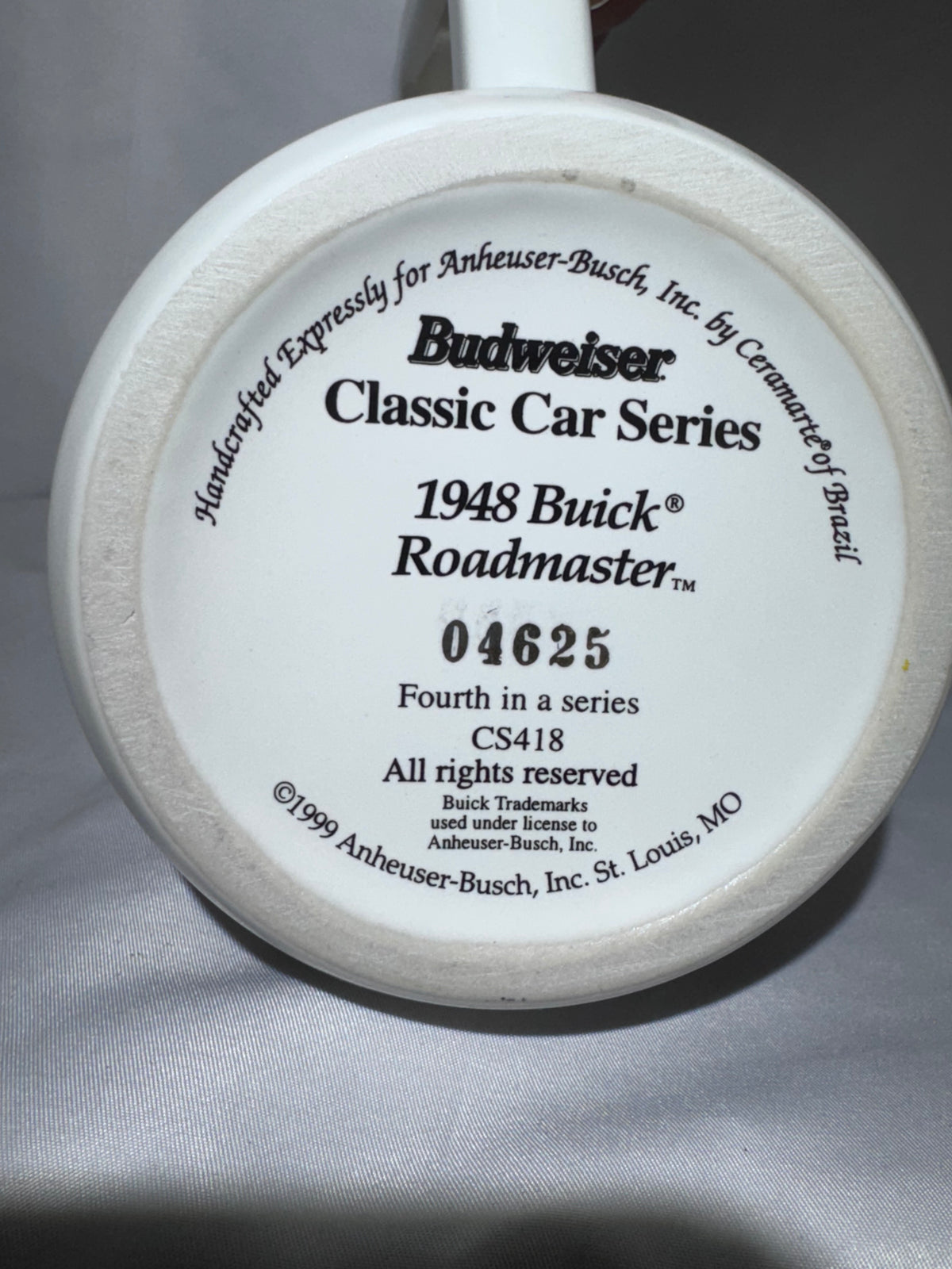 Budweiser Classic Car Series 1948 Buick Roadmaster Convertible Beer Stein CS418