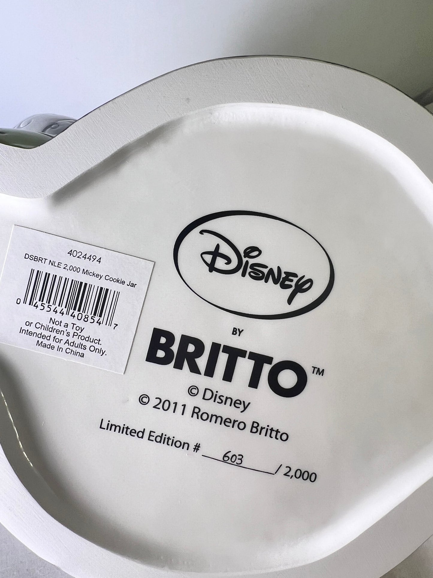 Mickey Mouse- Britto- Cookie Jar- 603/2,000 - Signed and numbered- Disney