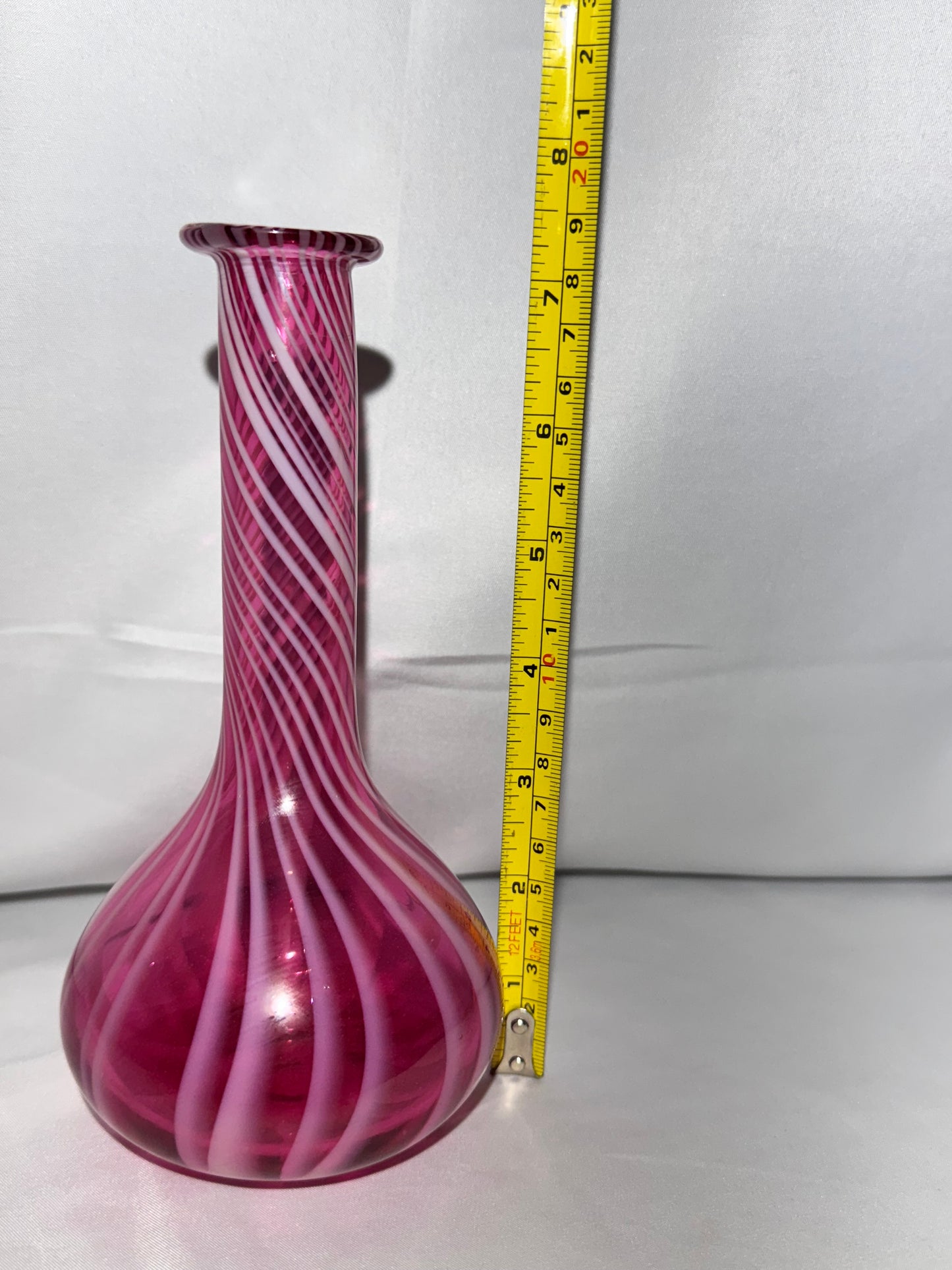 Vintage Cranberry Opalescent Barber Bottle – Spiral Optic Art Glass