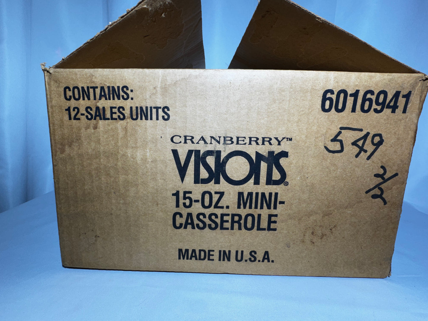 Set of 12 CorningWare Cranberry Visions 15 Oz Mini Casserole Dishes w/ Lids USA Box