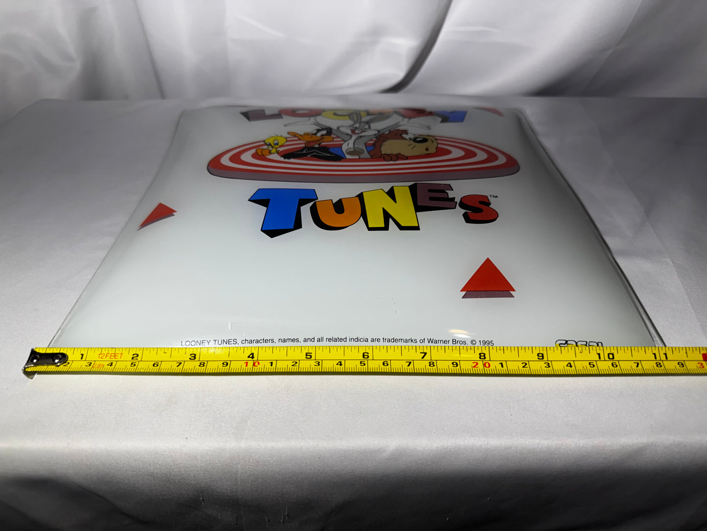 1995 Vintage Looney Tunes Glass Ceiling Light Cover Bugs Bunny Tweety Taz Warner Bros