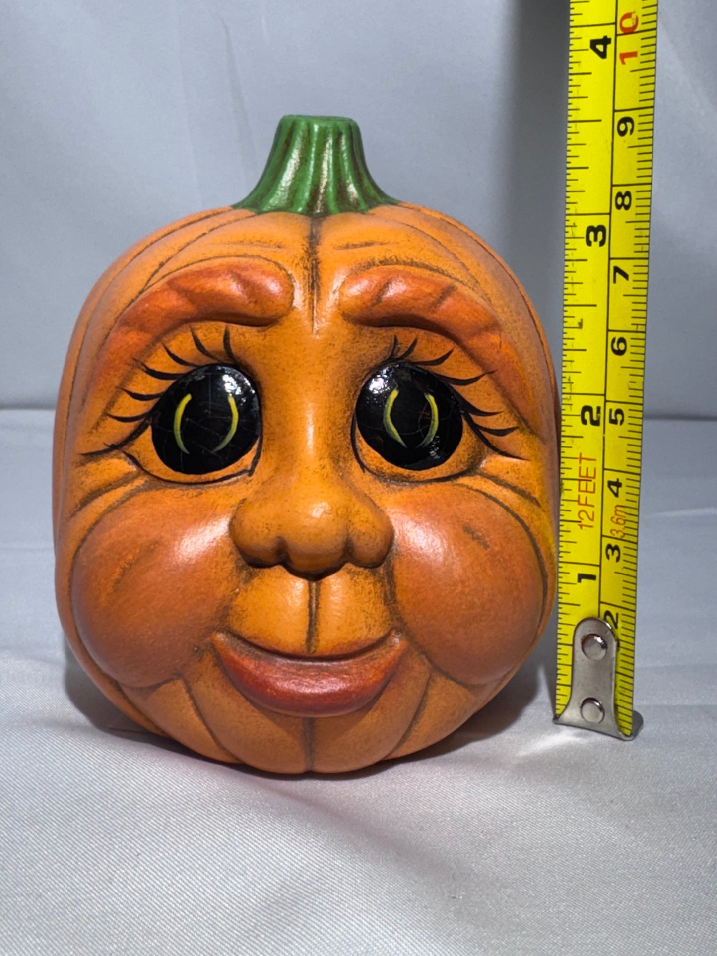 Vintage Hand-Painted Ceramic Anthropomorphic Pumpkin Figurine – CB 1999