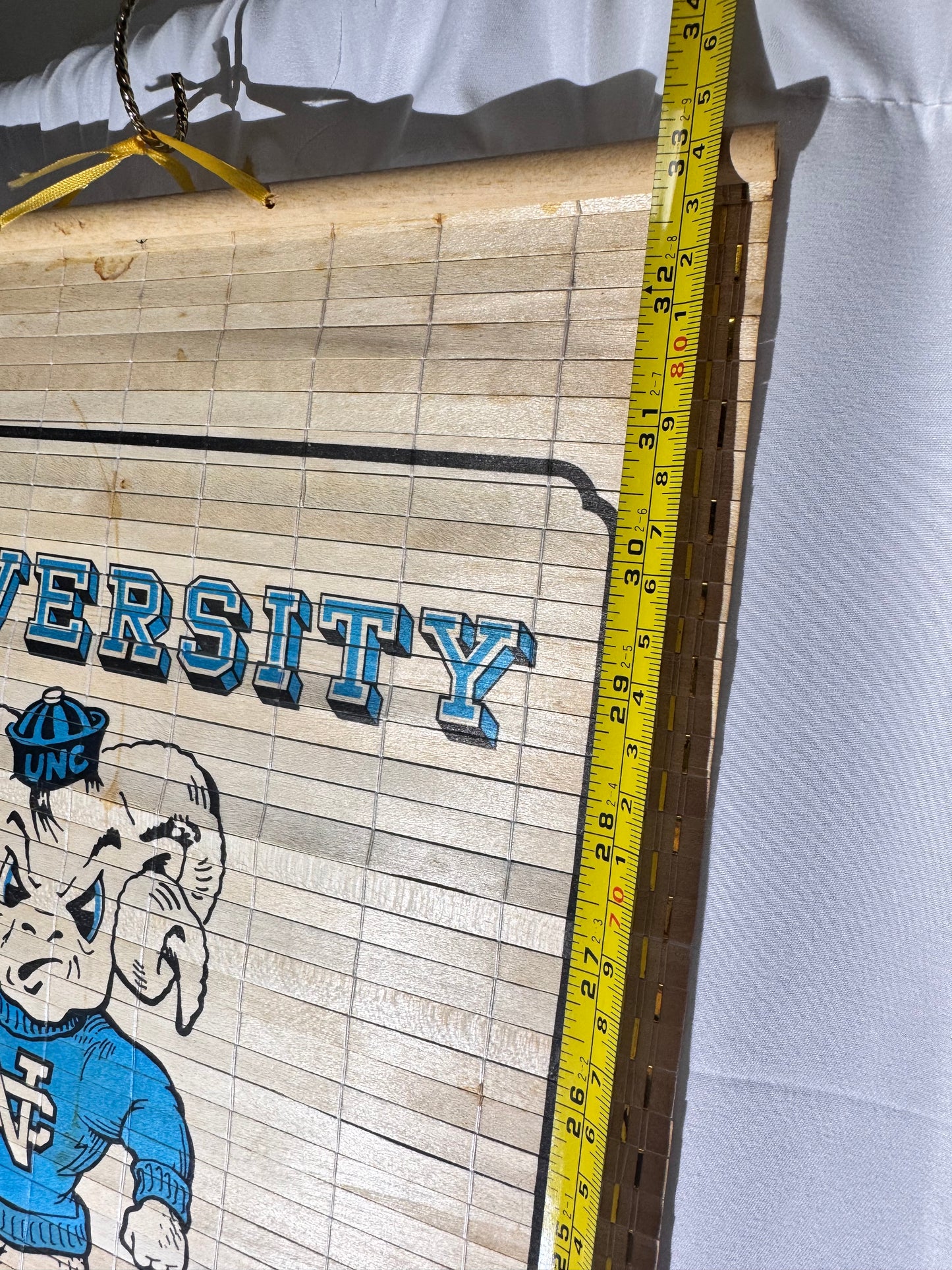 Vintage 1985 UNC University of North Carolina Tar Heels Bamboo Wall Calendar – Reversible