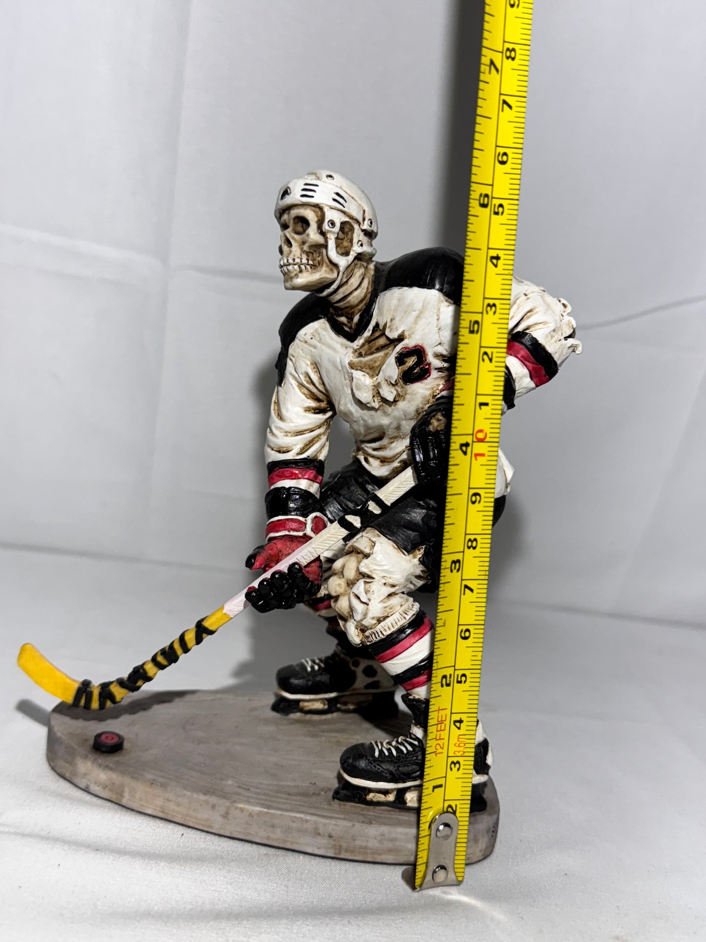 Summit Collection Skeleton Hockey Player Figurine #2 White Black & Red Uniform Sports Collectible