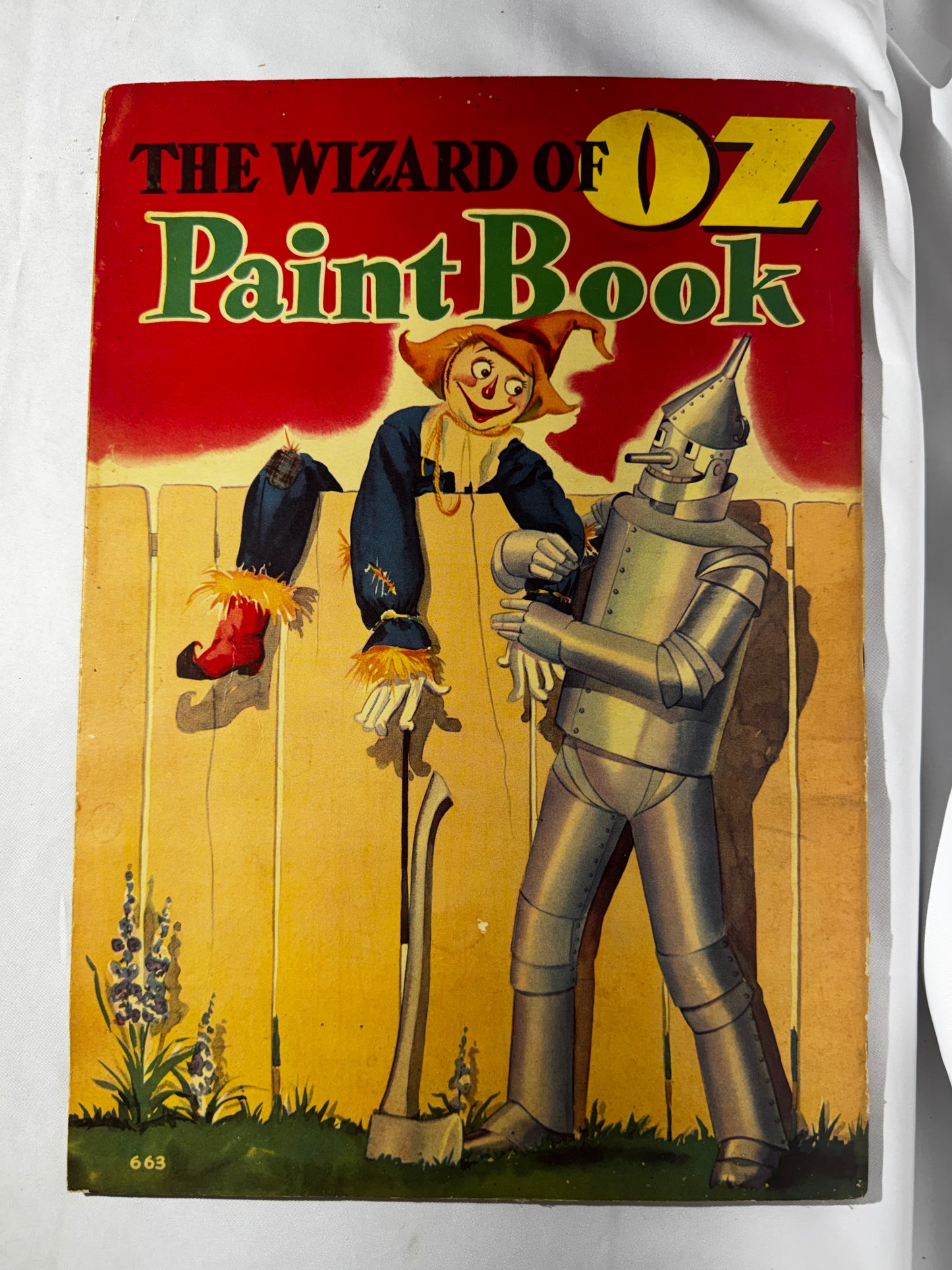 Vintage 1939 The Wizard of Oz Paint Book Whitman H.E. Vallely 40 Pages Scarecrow Tin Man