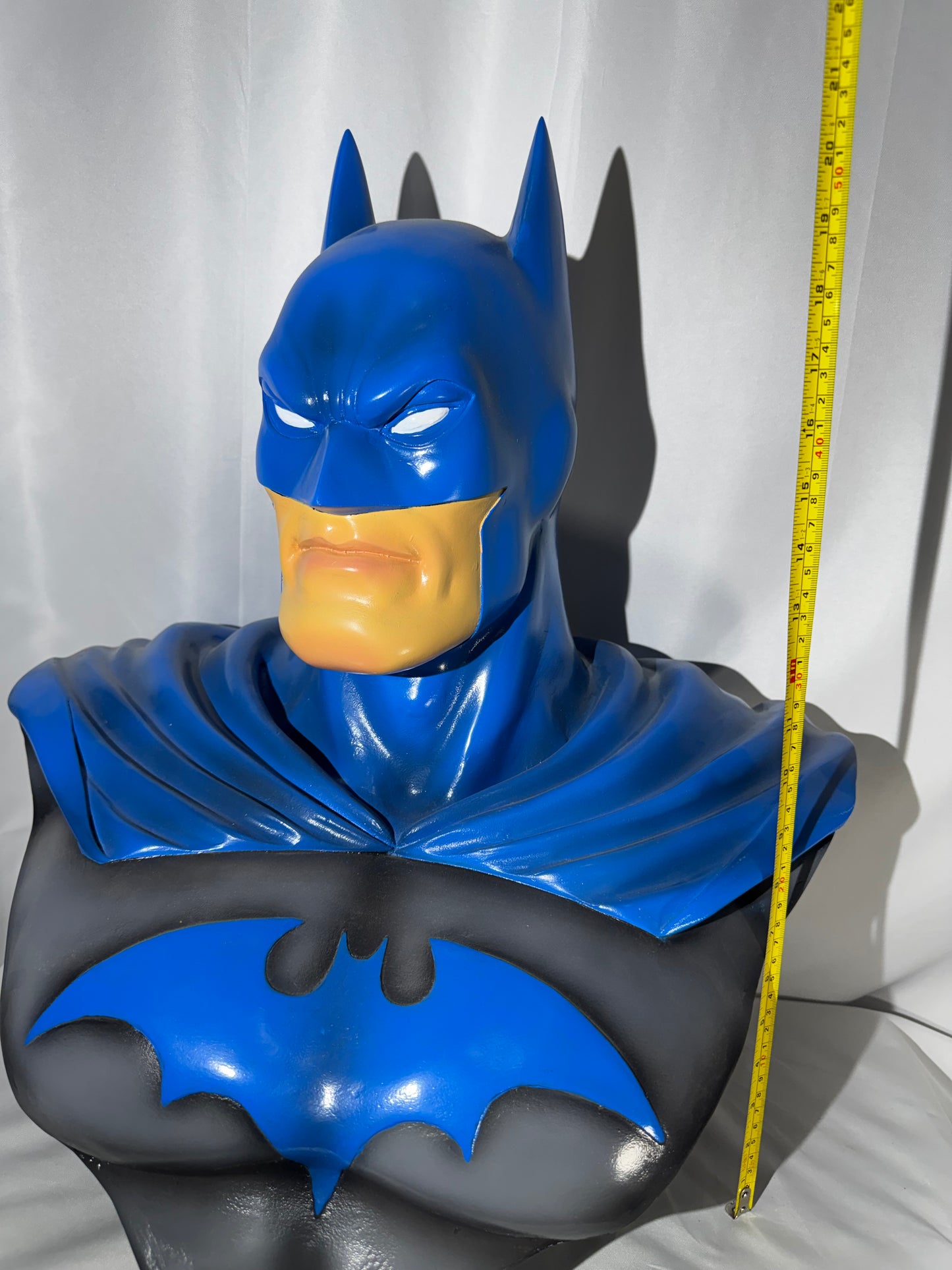 Vintage Batman Resin Bust 22” Large DC Comics Display Statue Grey & Blue