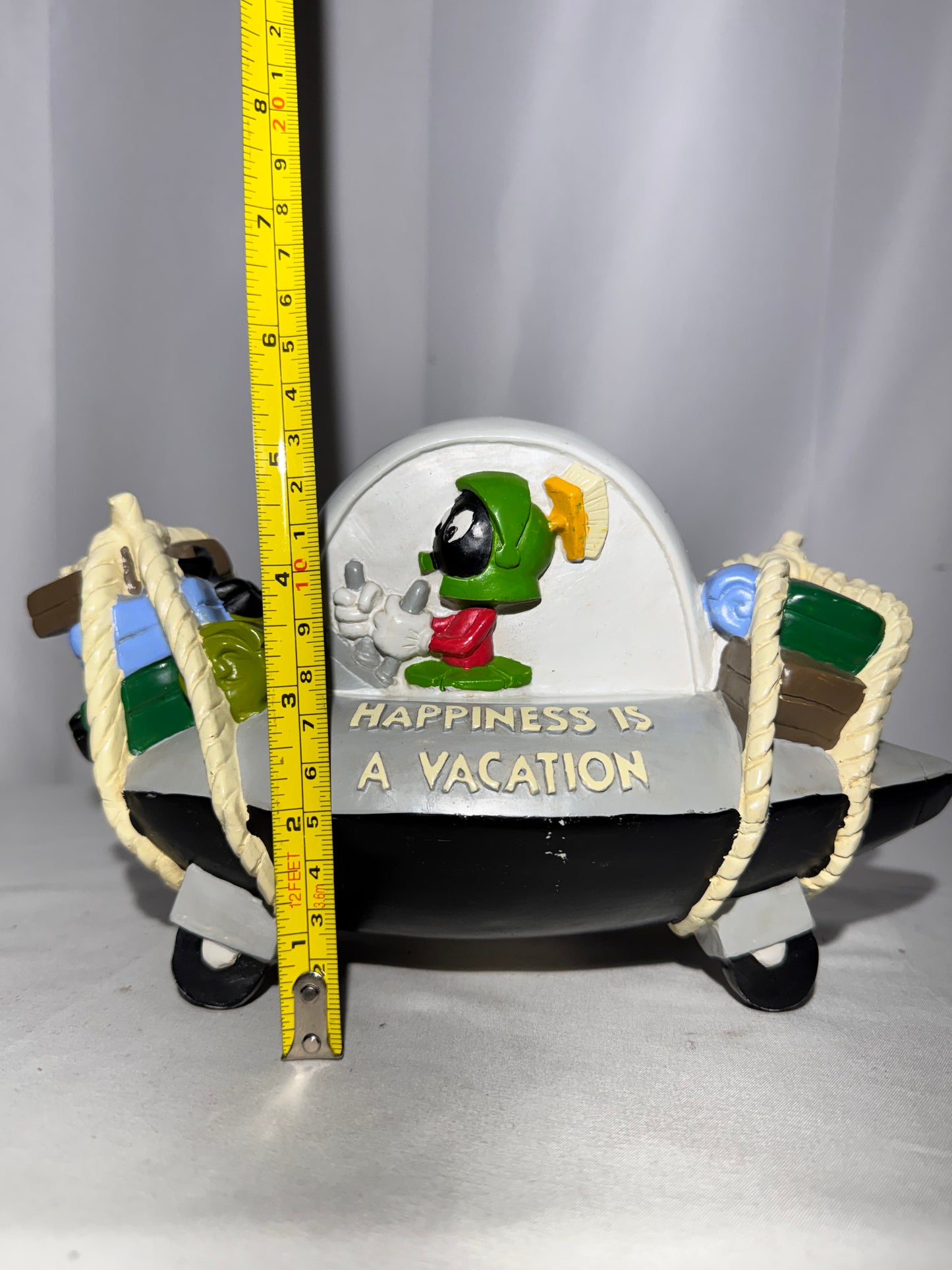 Vintage 1994 Warner Bros Marvin the Martian Ceramic Coin Bank – Spaceship w/ K-9
