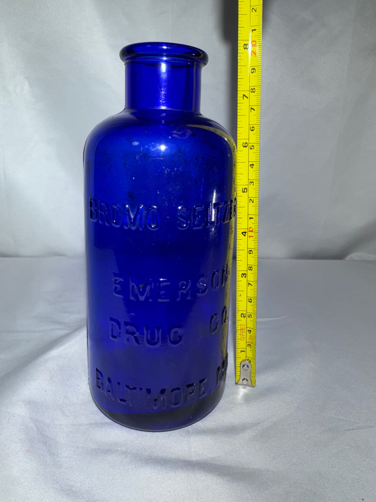 Vintage Bromo-Seltzer Cobalt Blue Glass Bottle – Emerson Drug Co. Baltimore, MD