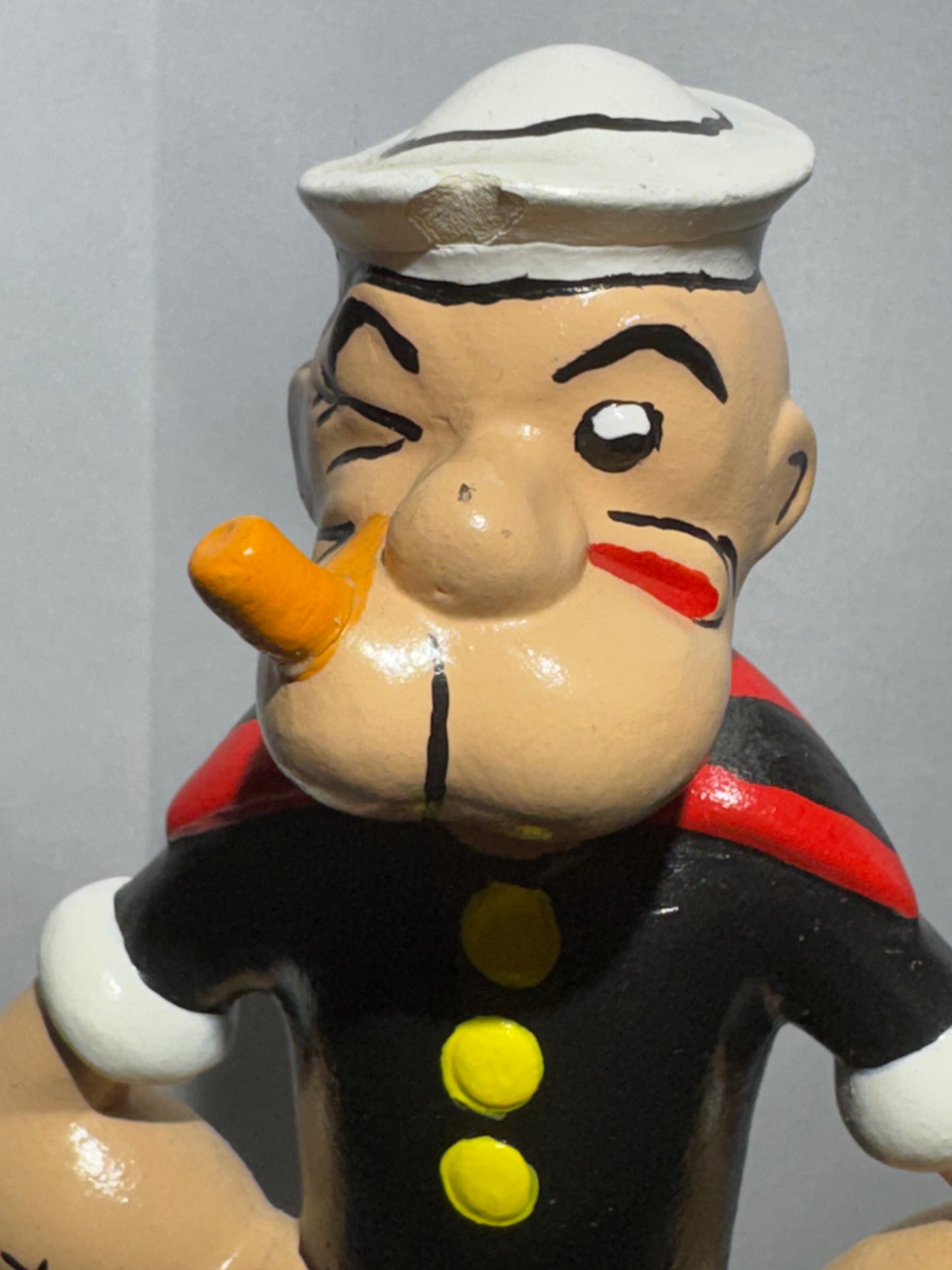 Vintage 1975 Popeye the Sailor Ceramic Bank King Features Spinach Can w/ Stopper