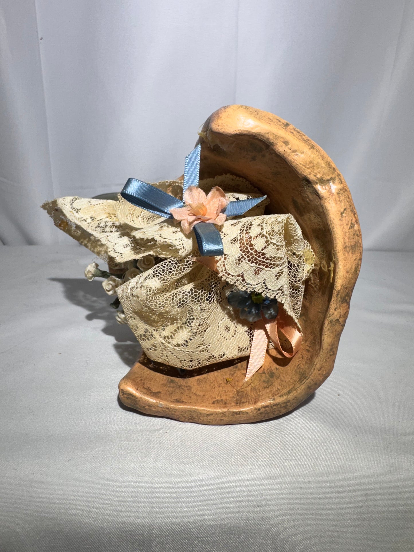 Decorative Victorian-Style Ceramic Boot Figurine / Vase