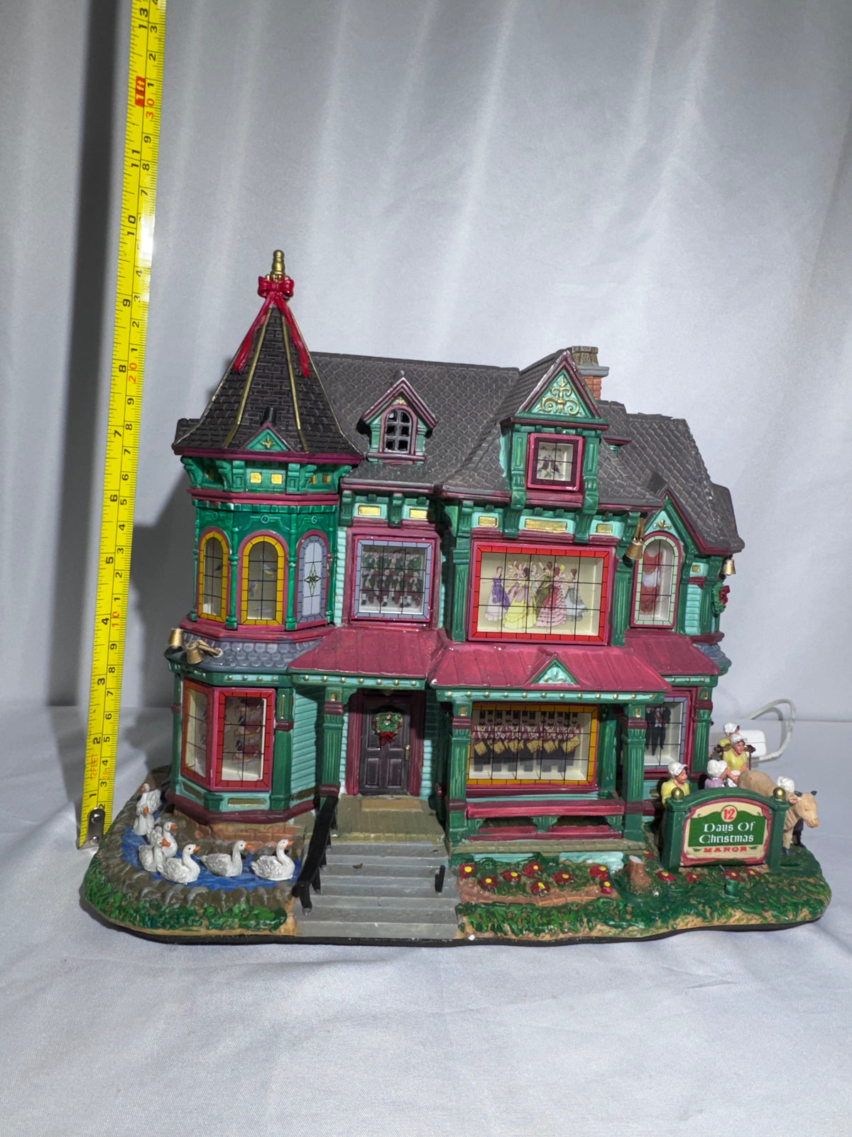 Lemax 12 Days of Christmas Manor #95869 – 2009 Sights & Sounds Collection – Retired Christmas Village -Read