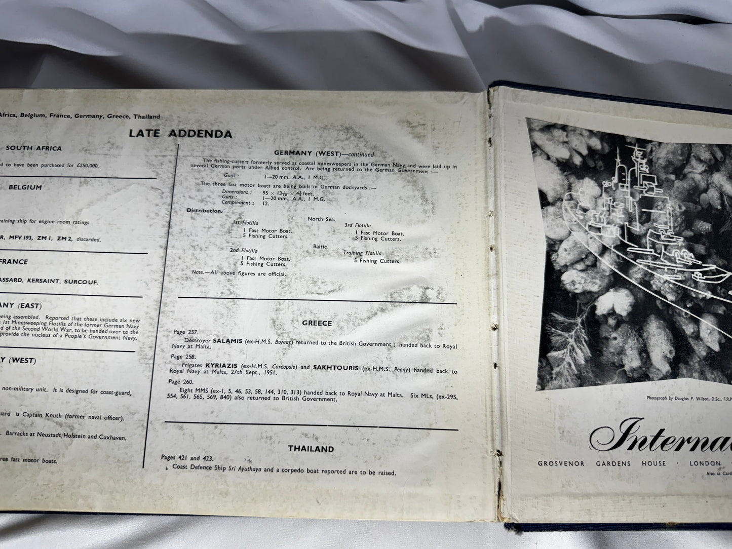 Vintage 1951-1952 Jane’s Fighting Ships Naval Reference Book Blue Hardcover