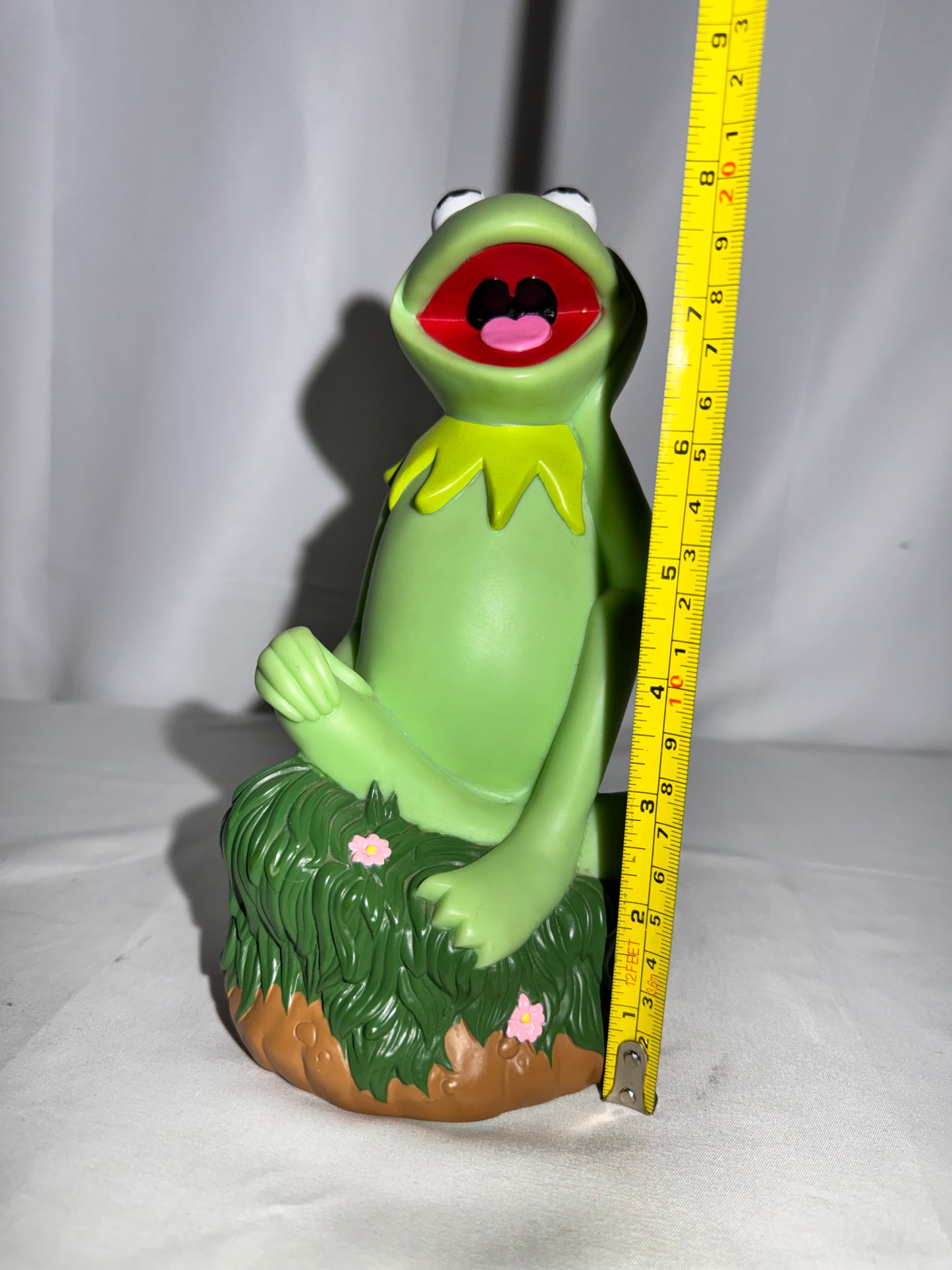 Vintage Kermit the Frog Piggy Bank – Muppets by Jim Henson / Applause – 8½” Tall