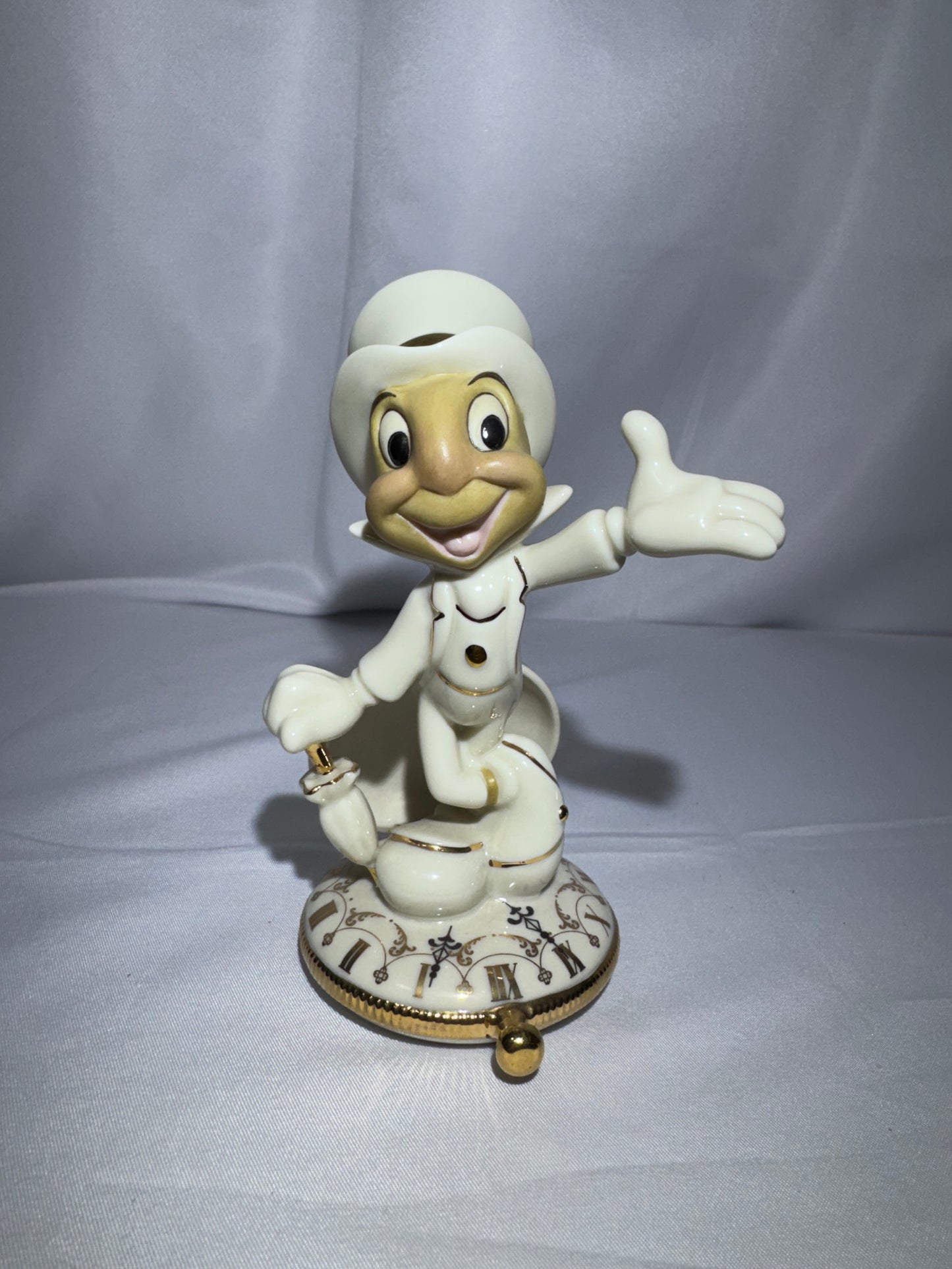 Lenox Disney Jiminy Cricket Figurine Pinocchio 24K Gold Ivory China Retired