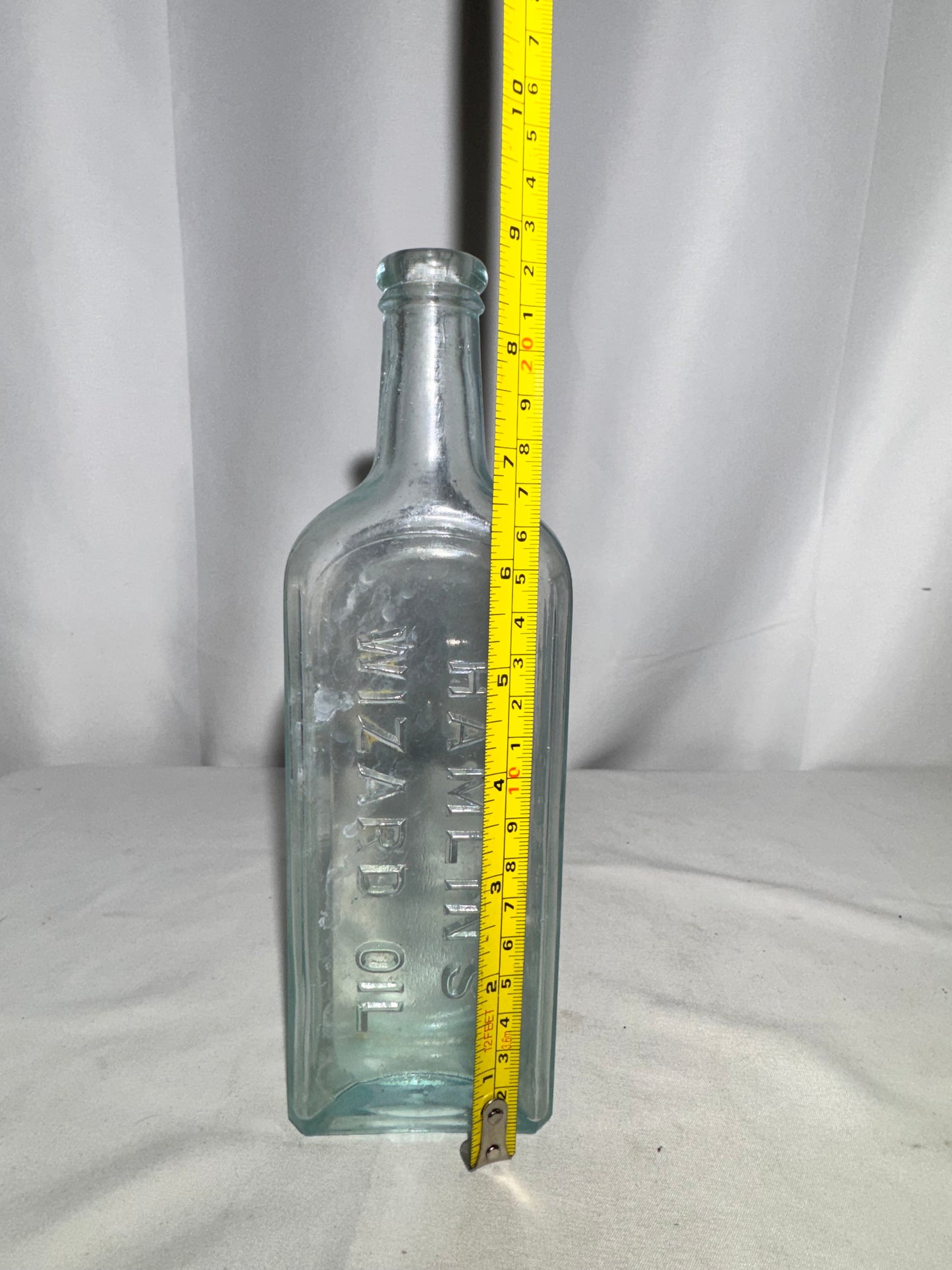 Vintage Hamlin’s Wizard Oil Embossed Glass Bottle – Antique Patent Medicine (1800s–Early 1900s)