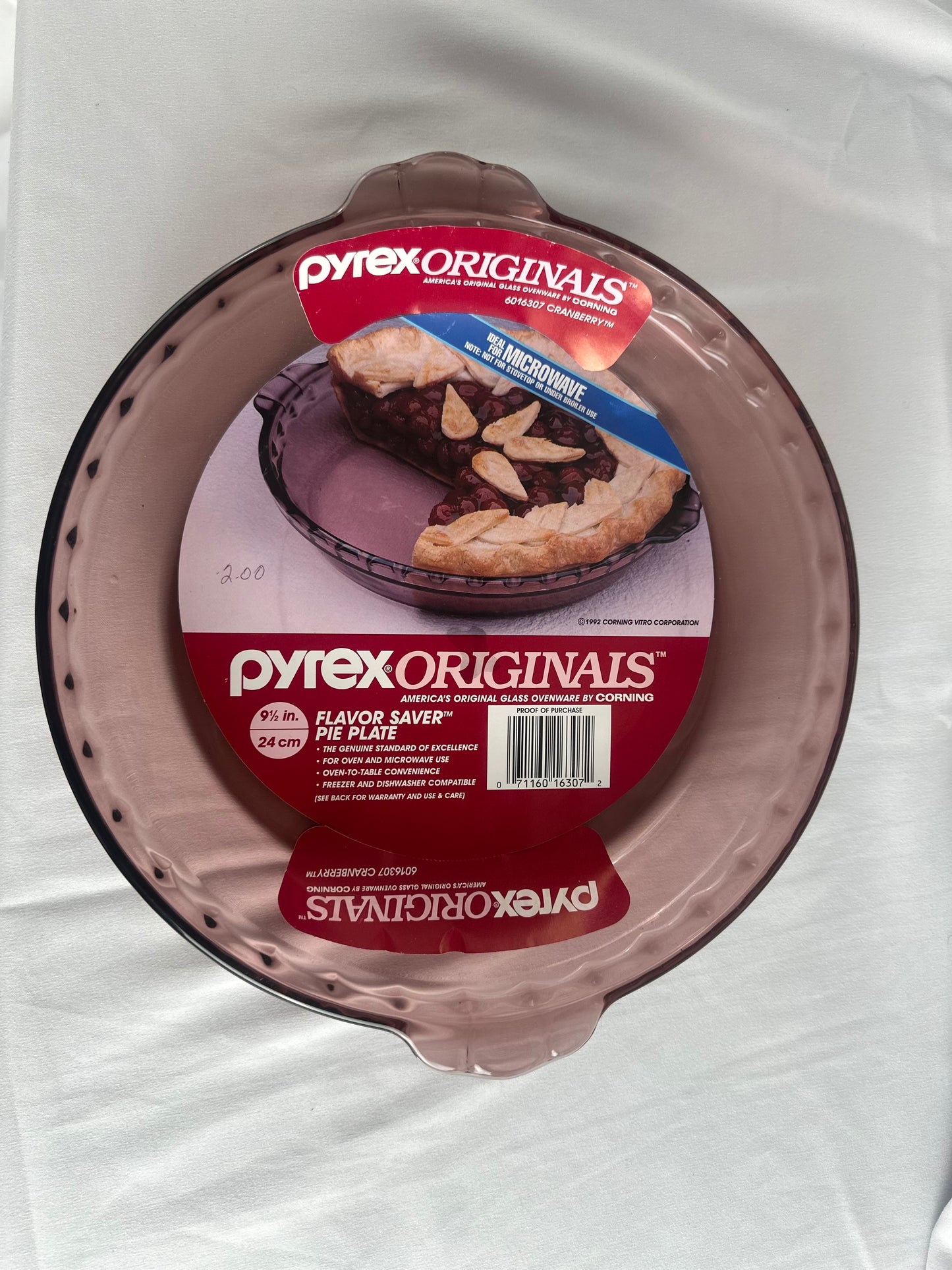 Pyrex Corning 9.5” Pie Baking Glass Dish