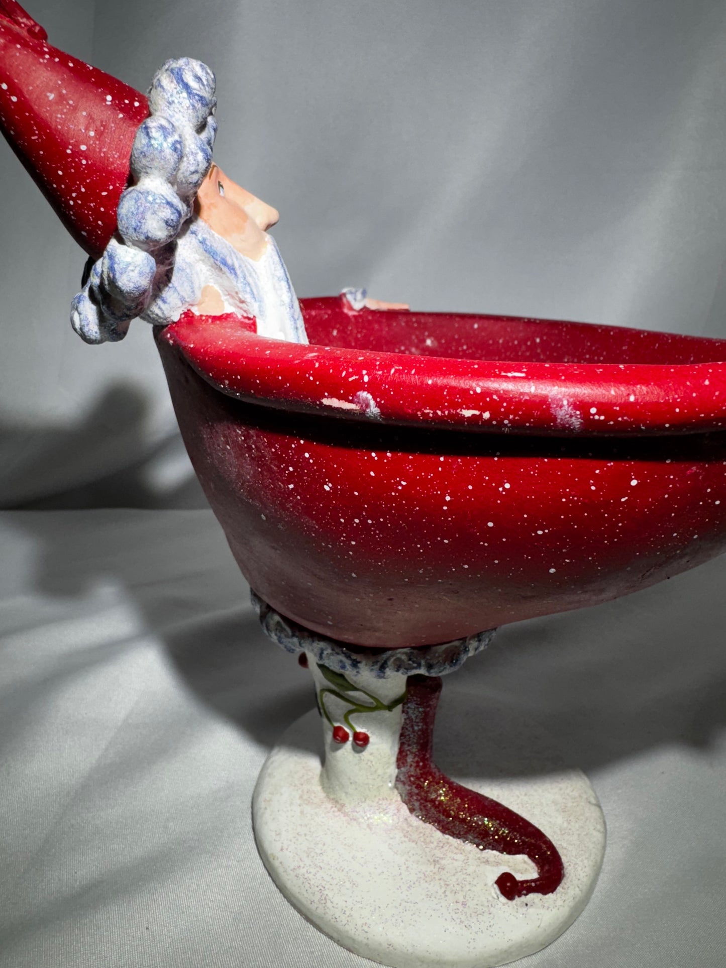 Department 56 Patience Brewster Krinkles Santa Candy Bowl 8” Whimsical Christmas