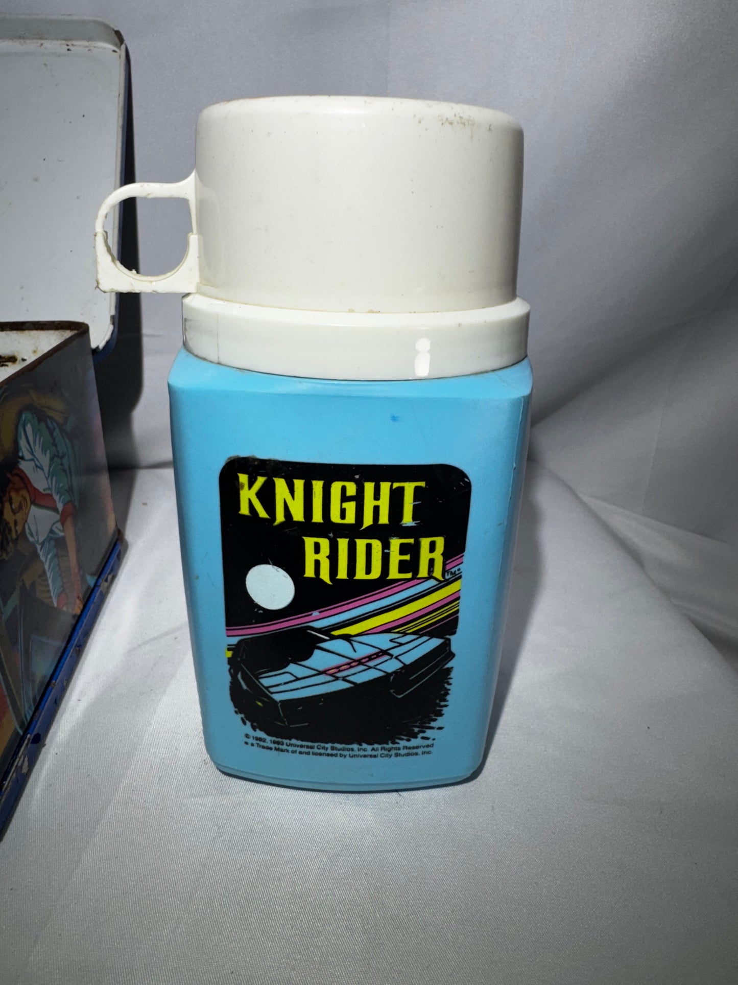 Vintage 1983 Knight Rider Metal Lunchbox – Thermos – David Hasselhoff & KITT
