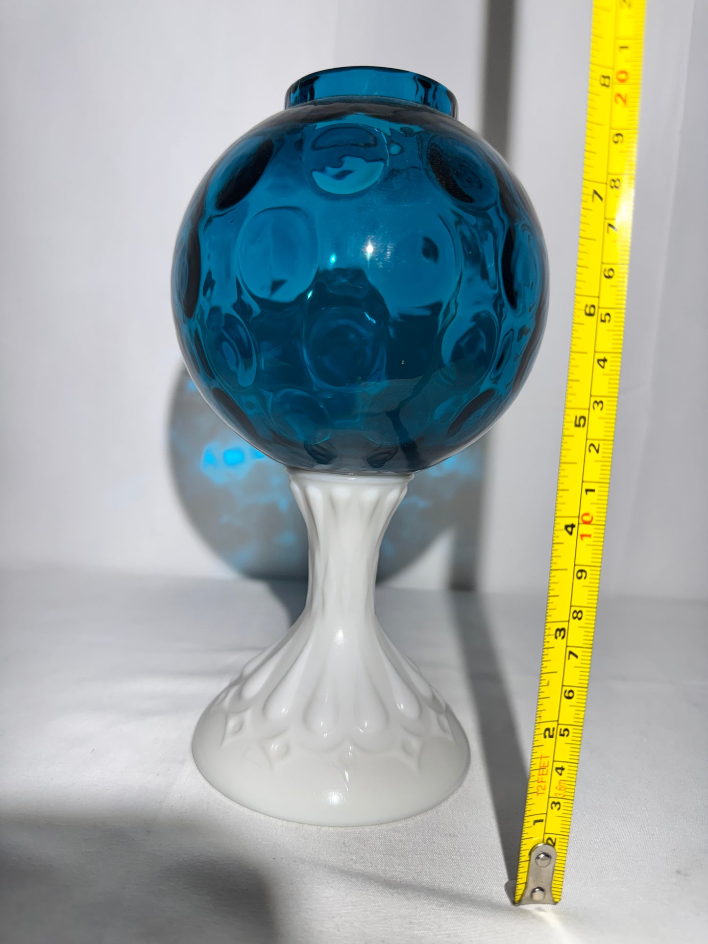 Fenton Coin Pedestal Ivory Ball Rose Bowl – Jamestown Blue & Milk Glass