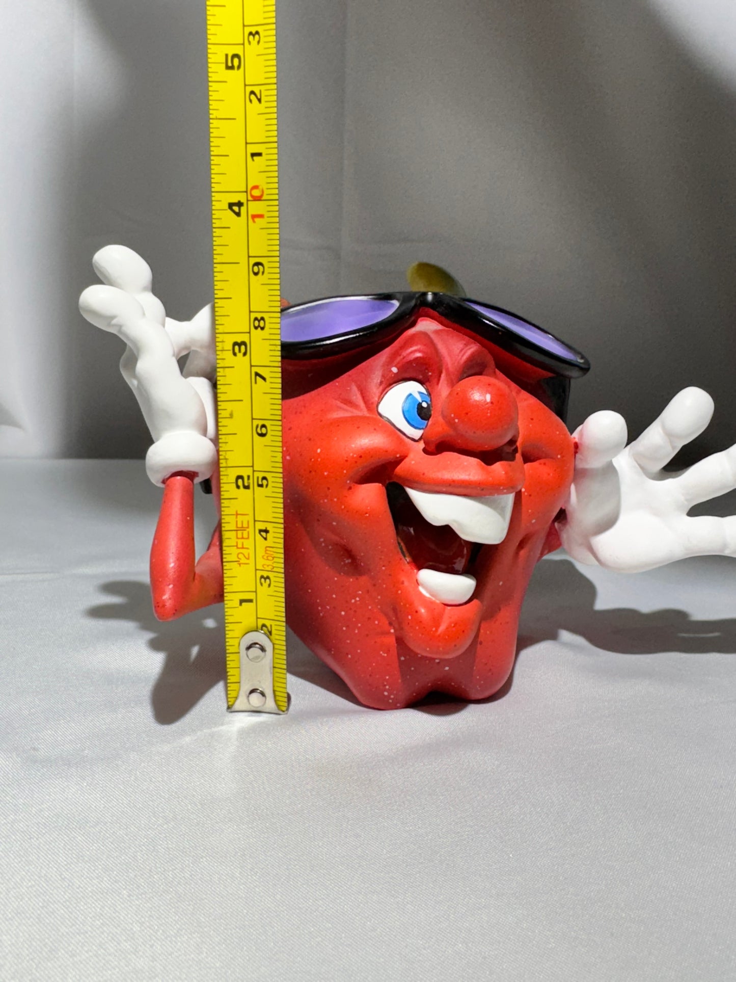 Vintage Giggling Groceries Red Apple Ceramic Figurine with Sunglasses