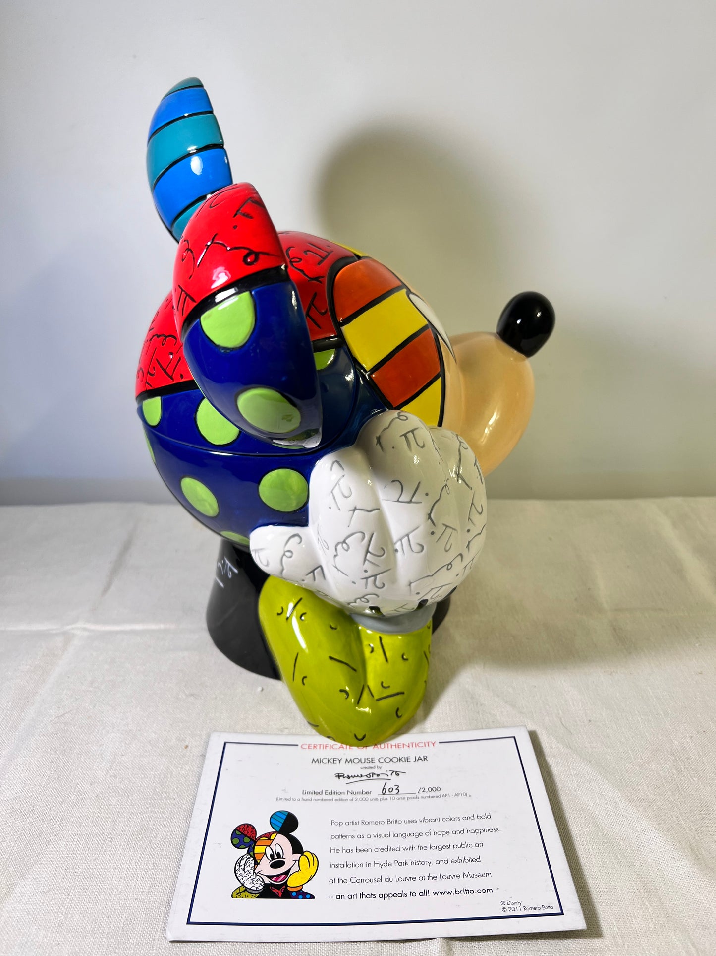 Mickey Mouse- Britto- Cookie Jar- 603/2,000 - Signed and numbered- Disney