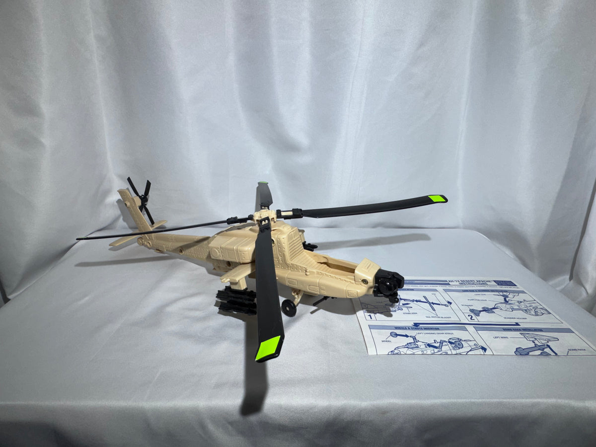 Vintage 1991 G.I. Joe Desert Apache Helicopter – Parts/Incomplete – Includes Instruction Manual