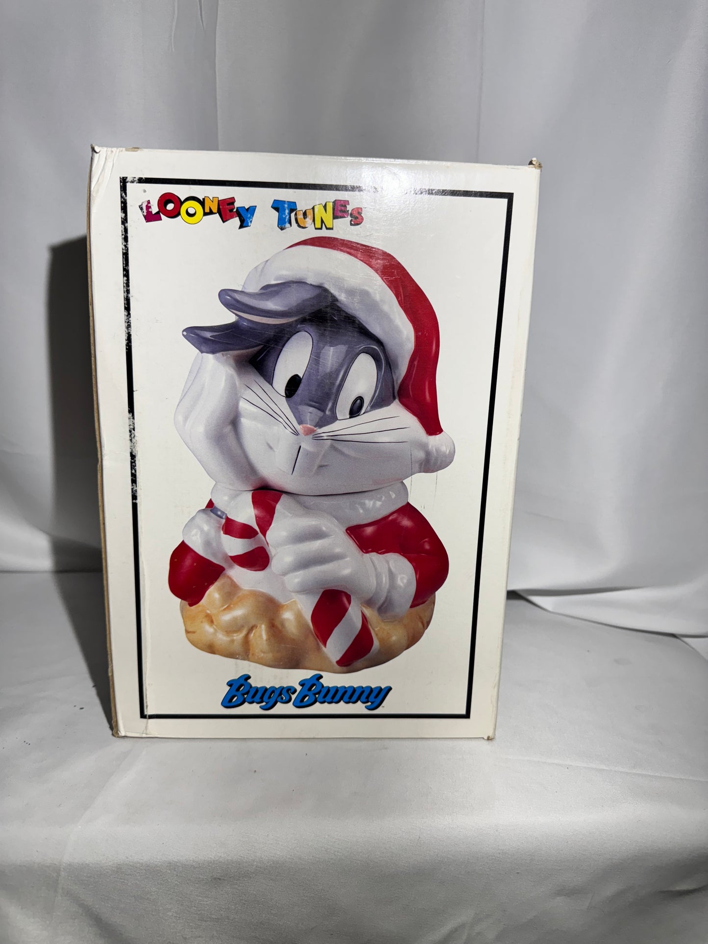 Vintage 1993 Looney Tunes Bugs Bunny Santa Cookie Jar Warner Brothers Christmas
