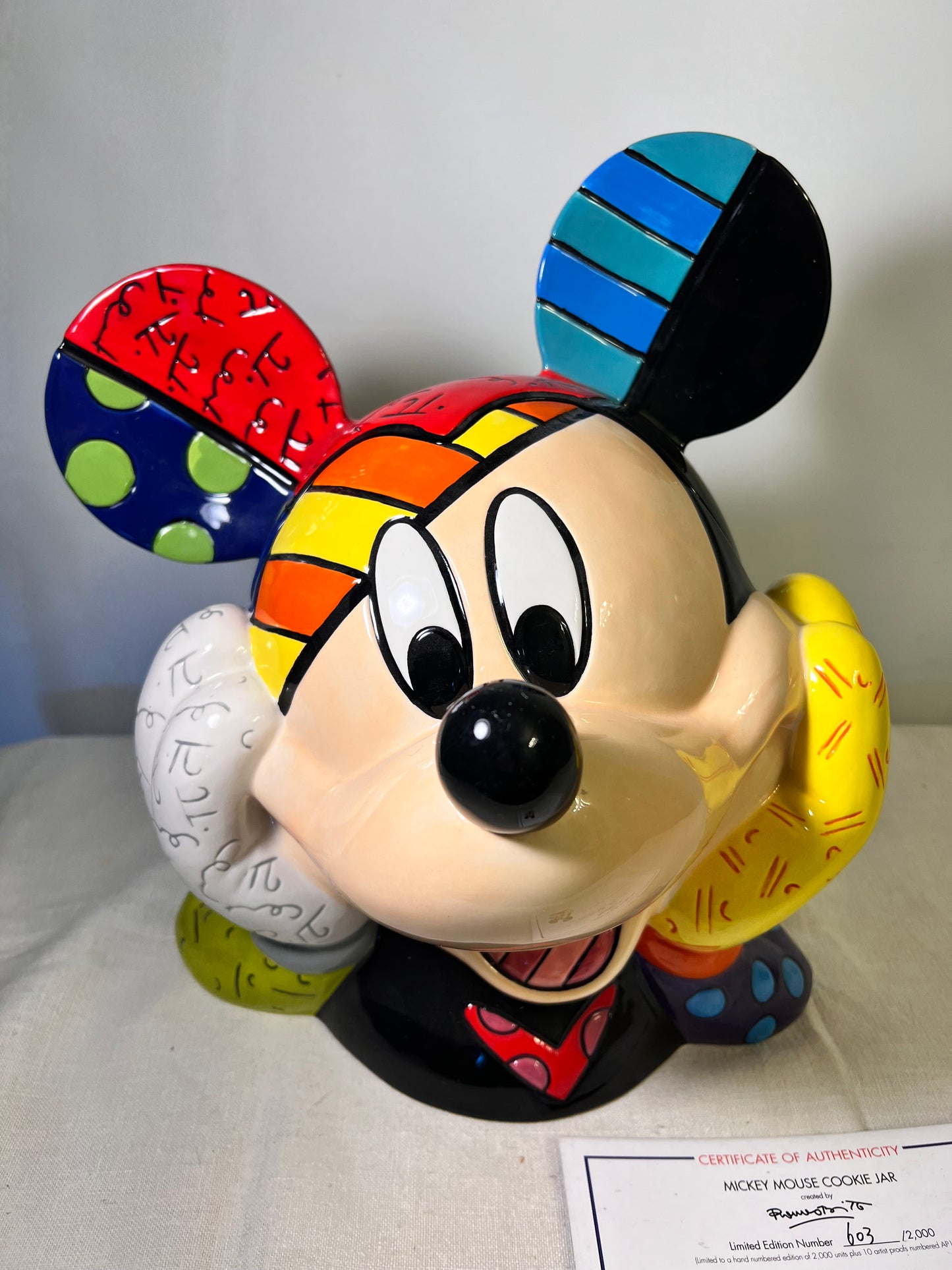 Mickey Mouse- Britto- Cookie Jar- 603/2,000 - Signed and numbered- Disney