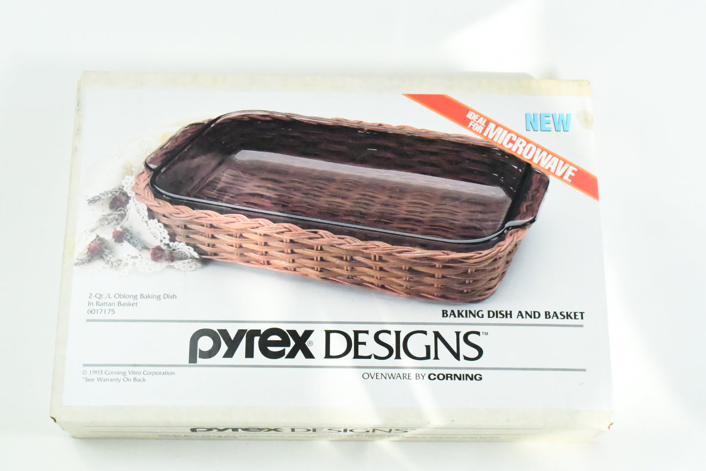 Pyrex Baking Dish and Basket-NIB-CorningWare- Original Packaging-VTG