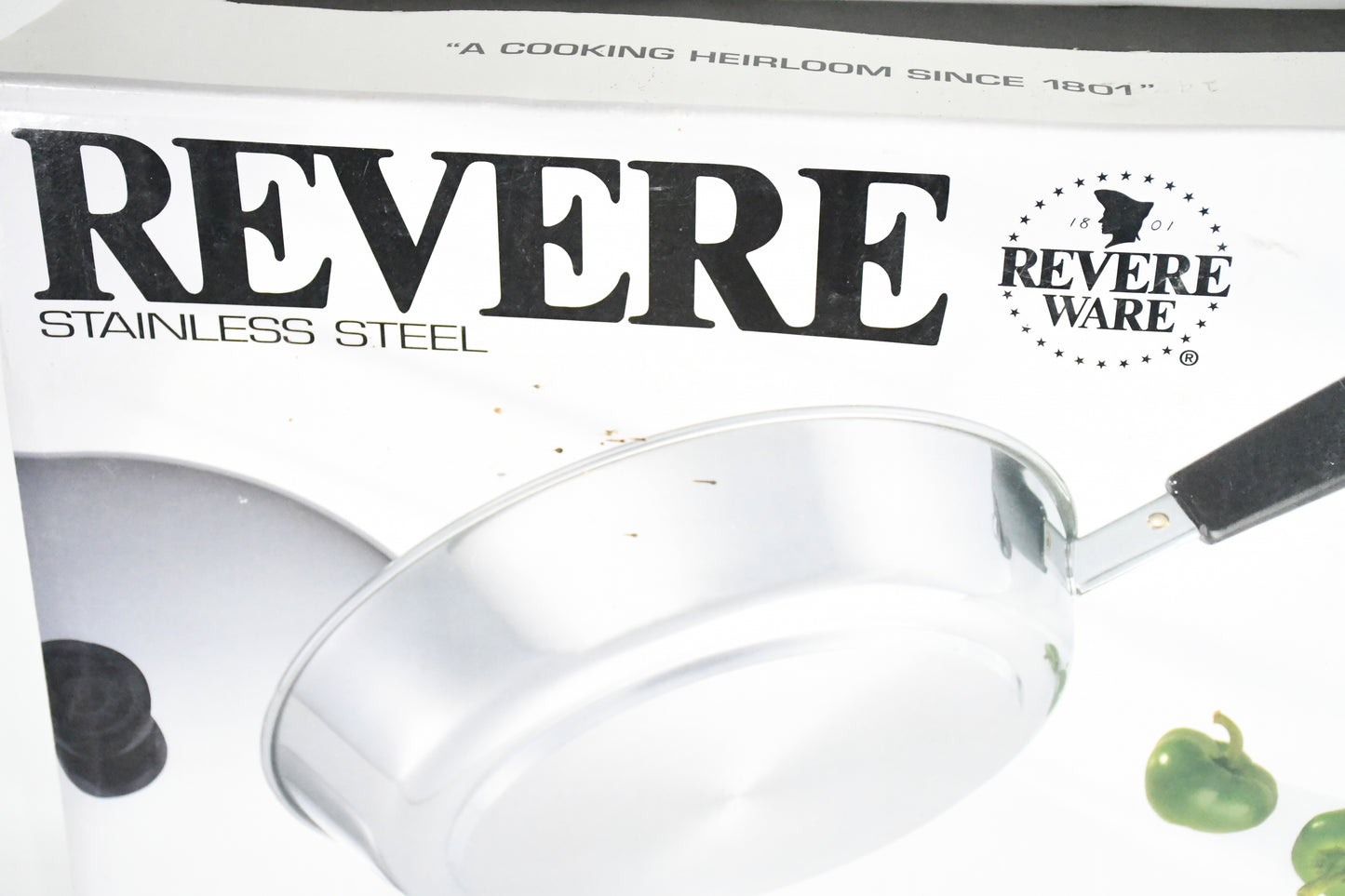 Revere Ware -Stainless Steel-12-inch Covered Skillet -3520527-Corning-Aluminum Disc Bottom-1192