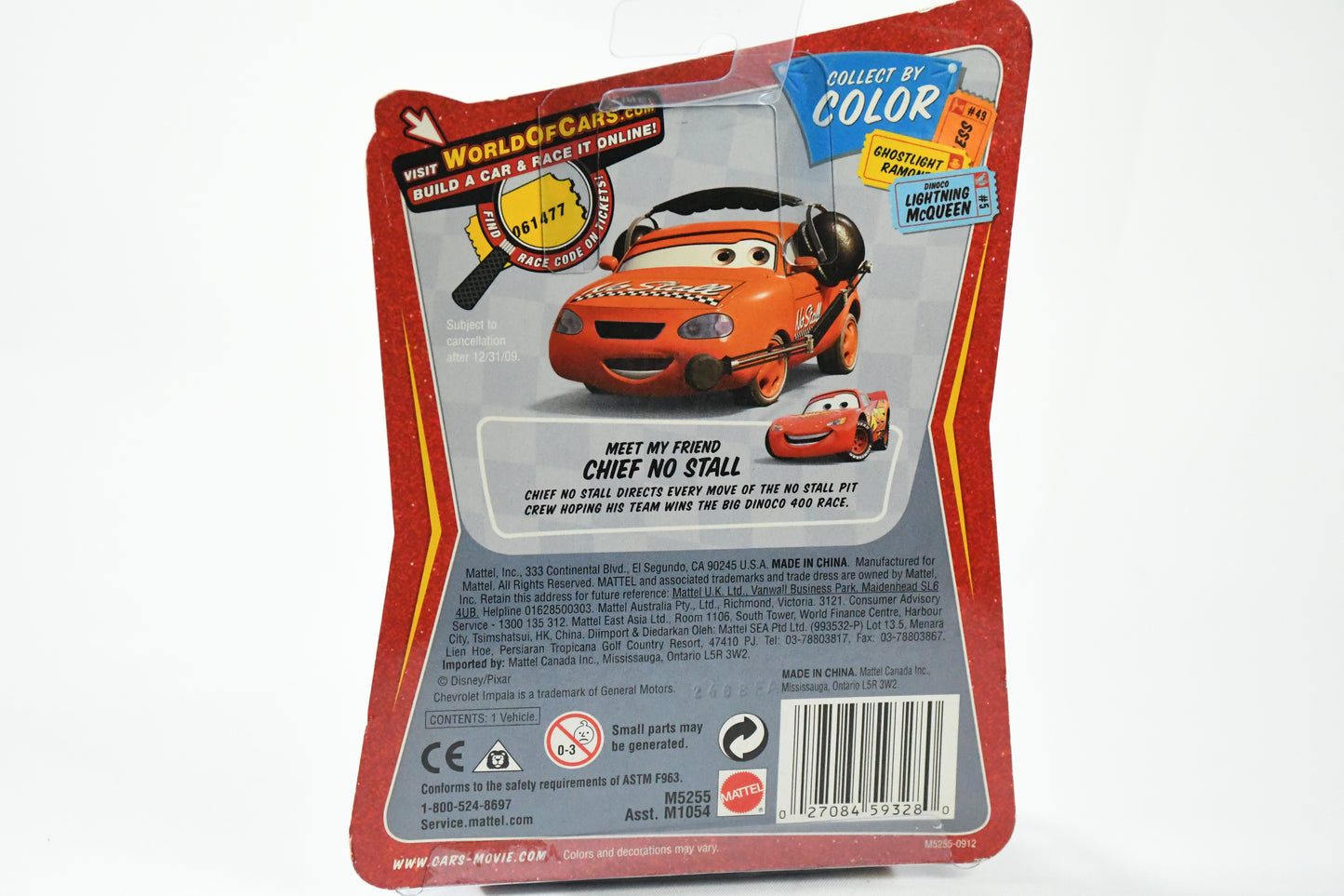 Disney-Pixar-Cars-Race O Roma- Ghostlight Ramone #14-Mattel-Diecast Toy car-blue with Flames