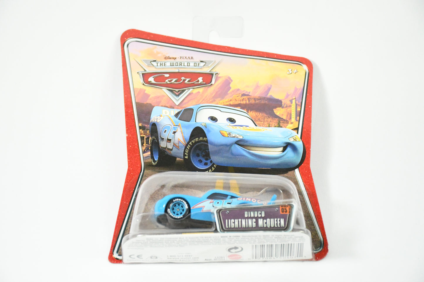Cars - Pixar-Disney-Dinco #5 -Lightning McQueen- Blue w/ lightning bult 95- Radiator Springs- Die cast-M1054