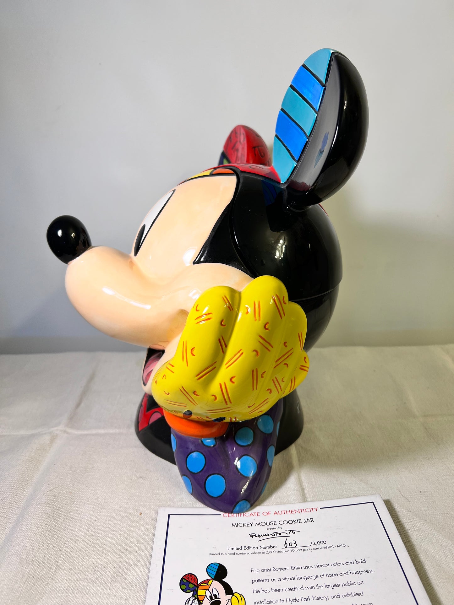 Mickey Mouse- Britto- Cookie Jar- 603/2,000 - Signed and numbered- Disney