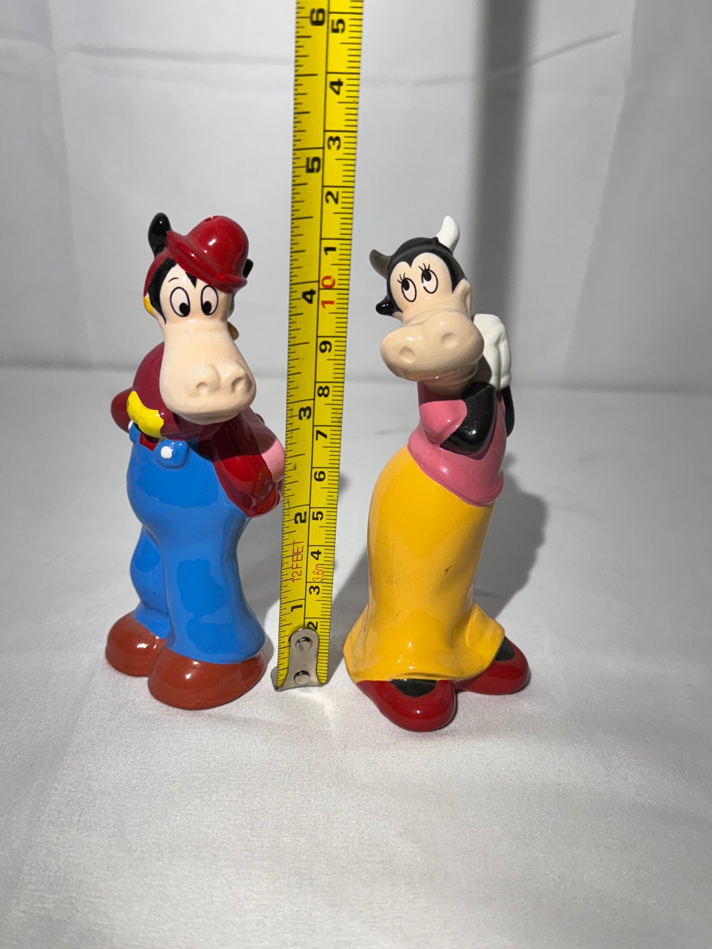 vintage Disney Horace Horsecollar & Clarabelle Cow Salt and Pepper Shakers