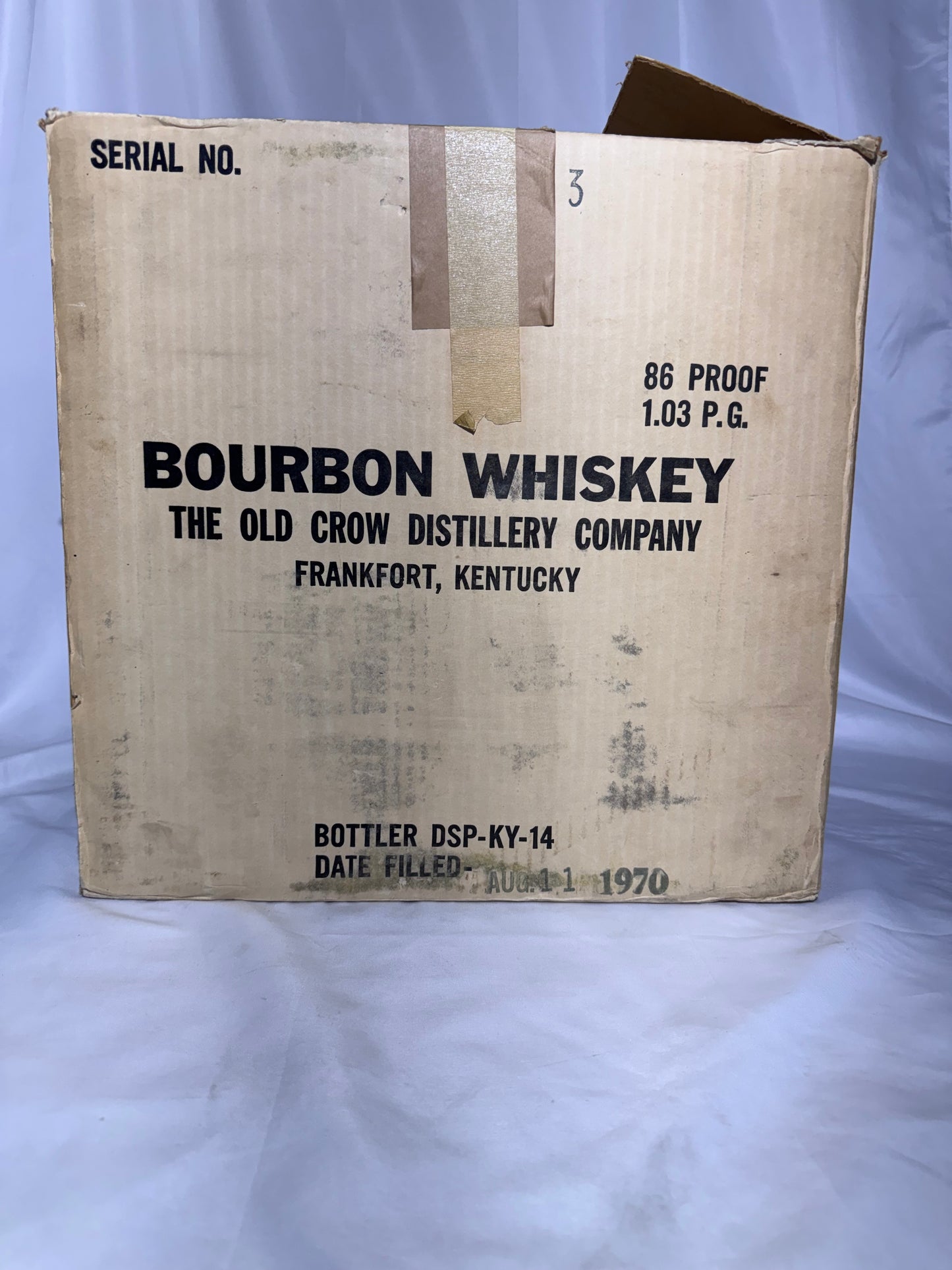 1969 Old Crow Kentucky Bourbon Chessmen Ceramic Decanters – Set of 6 with Original Case-empty