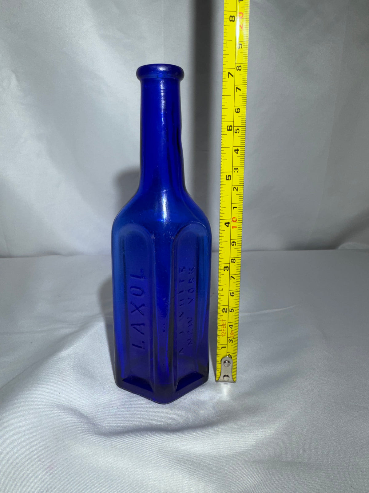 Antique A.J. White Laxol Cobalt Blue Glass Medicine Bottle – New York – 1894 Patent