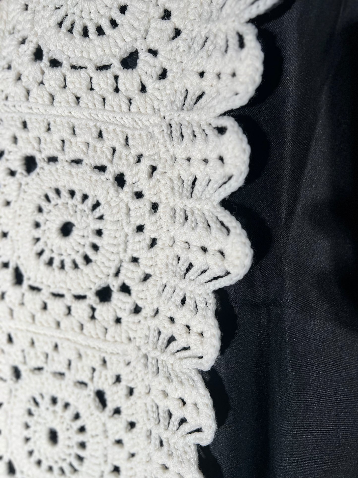 Afghan - 49” x 64” white/cream - Hand Crochet Blanket