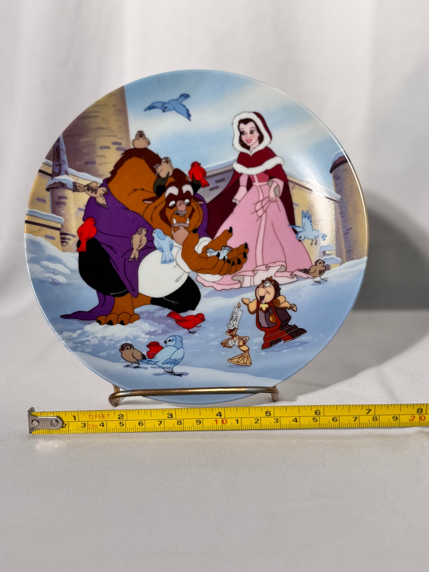 Beauty and the beast-collectors plate-Knowles-plate number 138D-warming up-Disney-certificate of authentication
