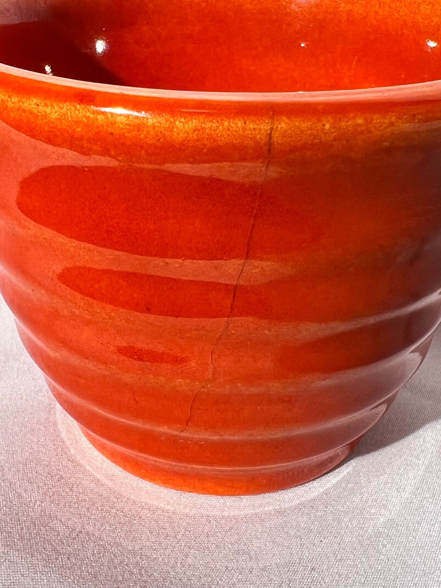 Bauer Pottery- Ring ware - set of 6 - 2 1/2” x 3 1/2” Custard cup -Vintage -Orange