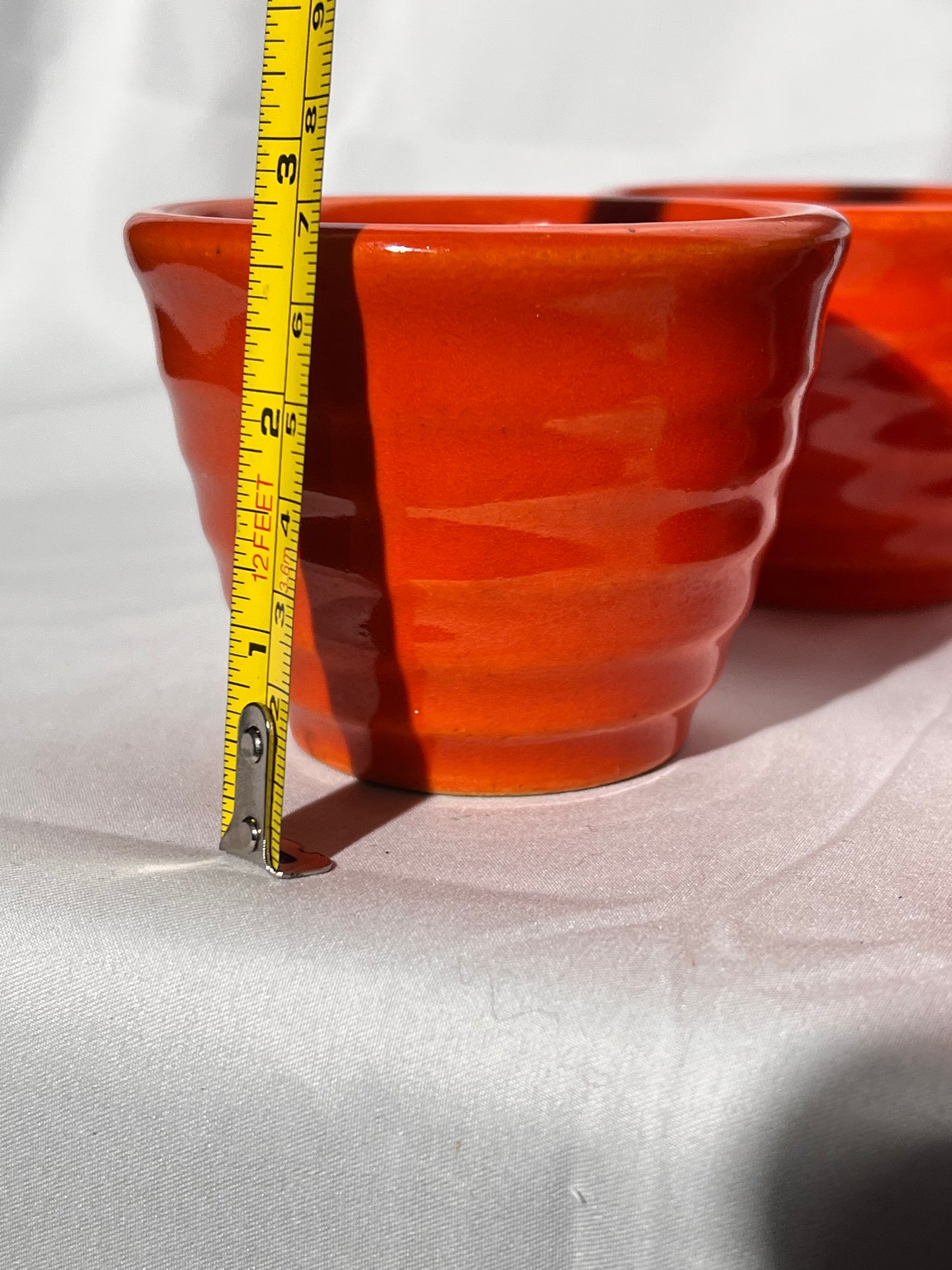 Bauer Pottery- Ring ware - set of 6 - 2 1/2” x 3 1/2” Custard cup -Vintage -Orange
