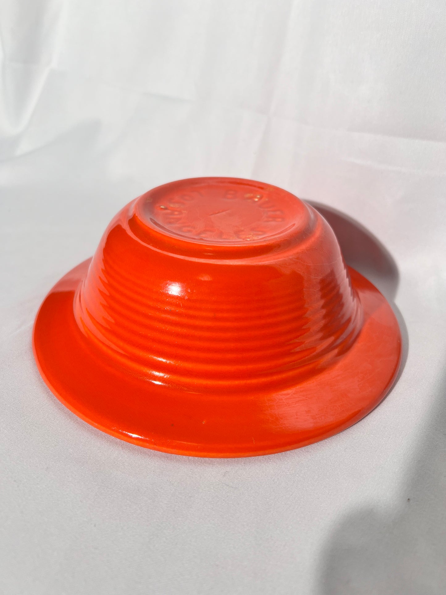 Bauer Pottery- Los Angeles- Vintage- Orange- Ring ware - 7” bowl