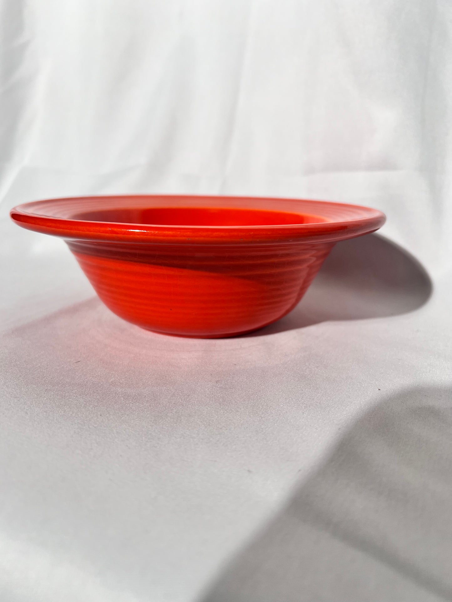 Bauer Pottery- Los Angeles- Vintage- Orange- Ring ware - 7” bowl
