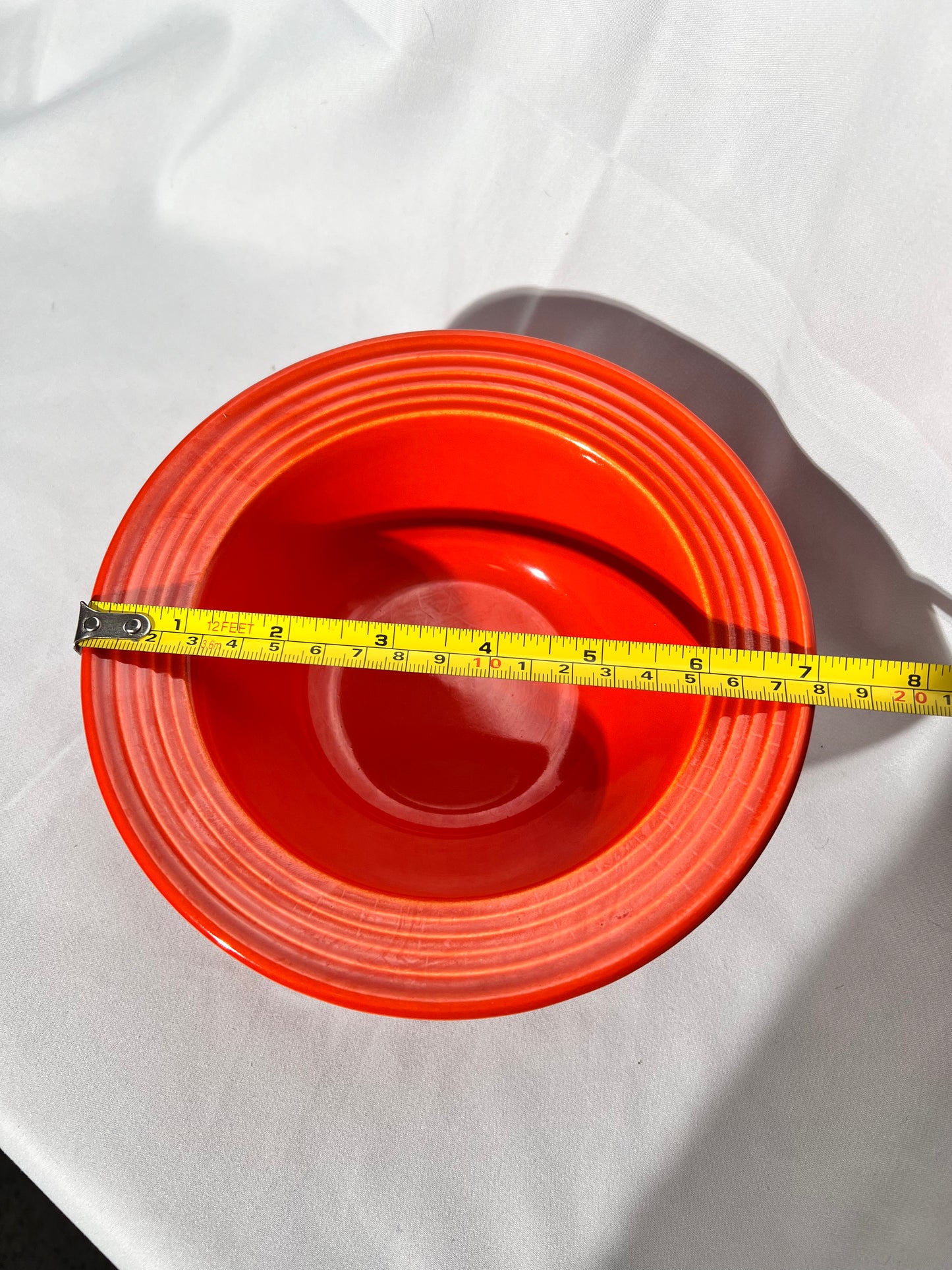 Bauer Pottery- Los Angeles- Vintage- Orange- Ring ware - 7” bowl