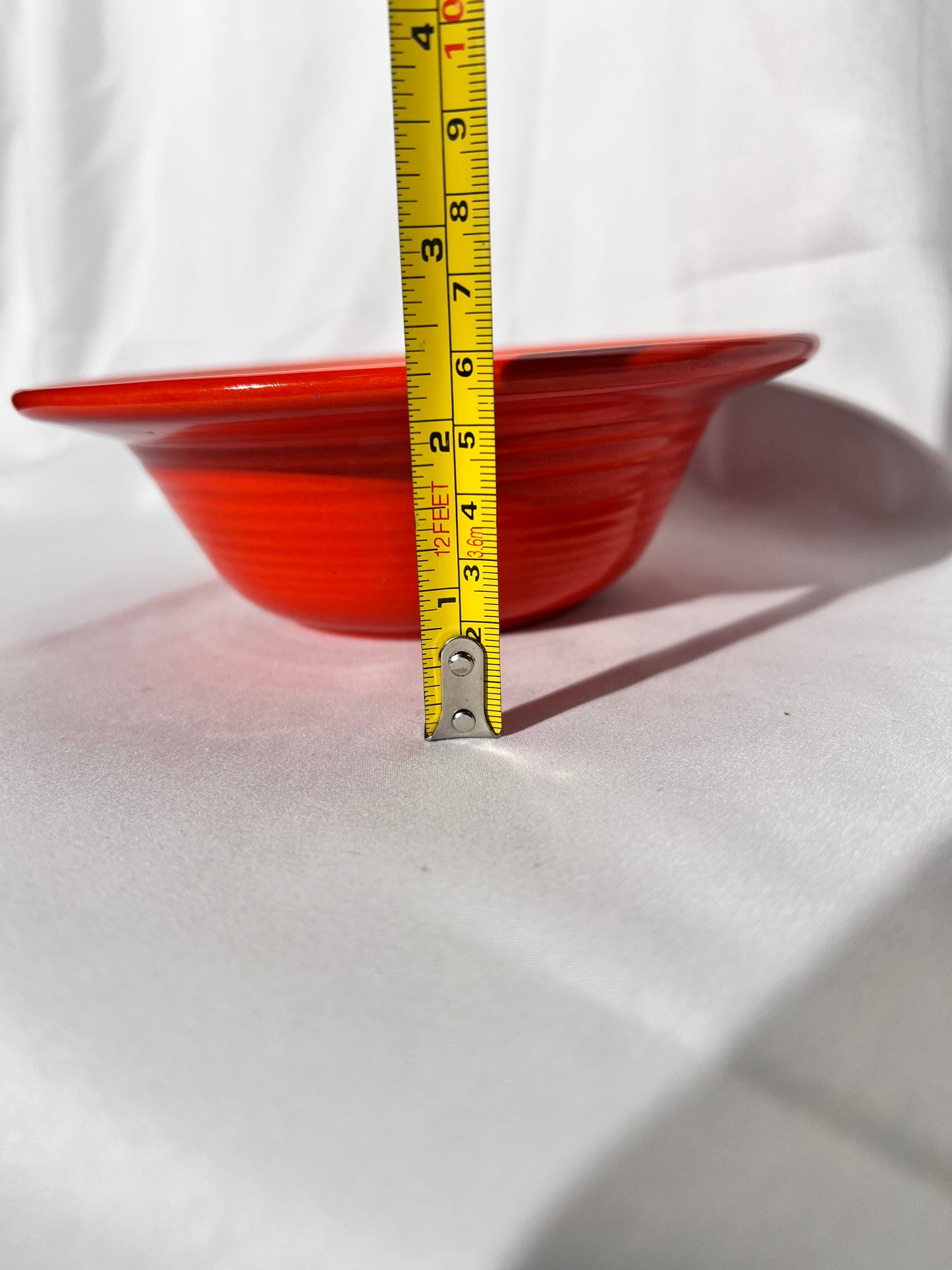 Bauer Pottery- Los Angeles- Vintage- Orange- Ring ware - 7” bowl