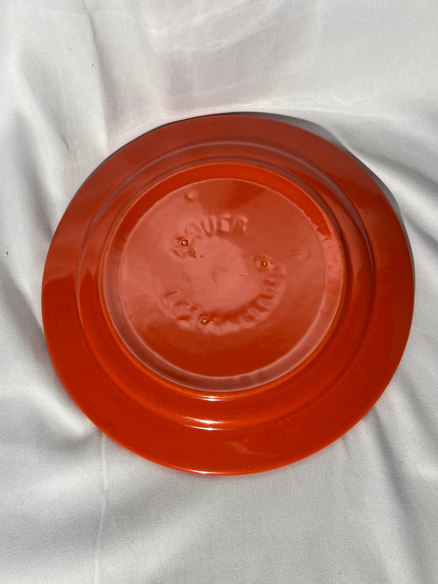 Bauer Pottery- Los Angeles- Vintage- Orange- Ring ware - 8” salad plates