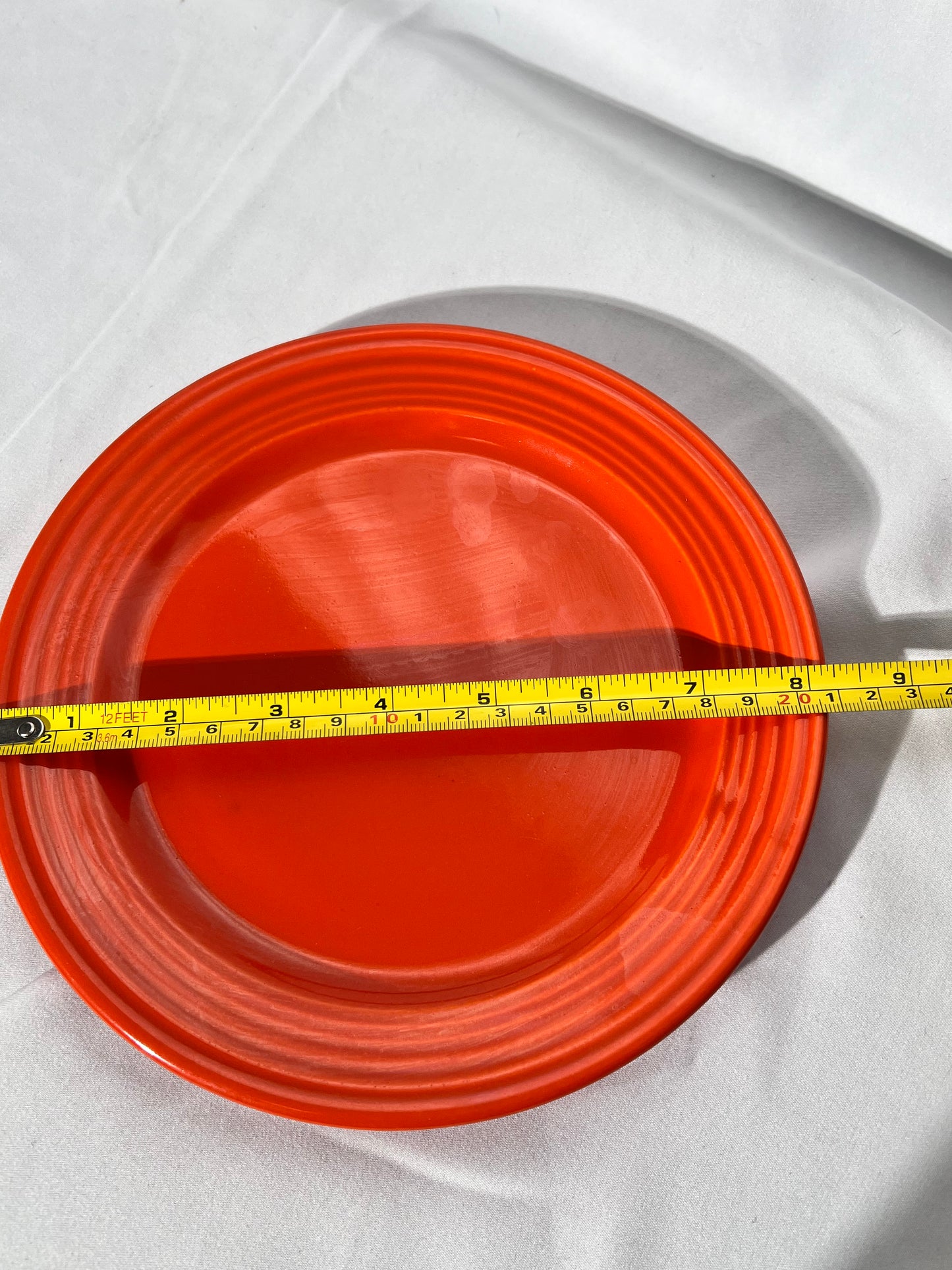 Bauer Pottery- Los Angeles- Vintage- Orange- Ring ware - 8” salad plates