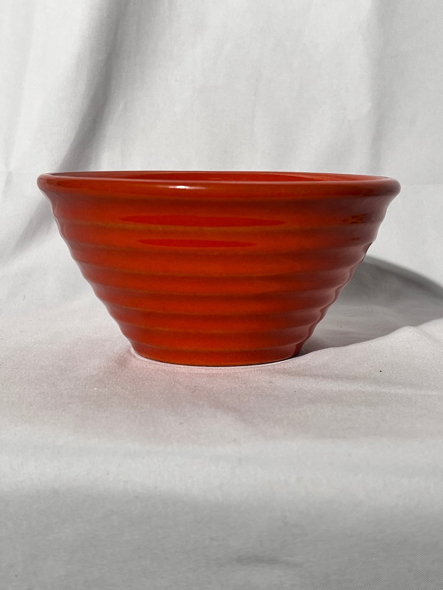 Bauer Pottery- Los Angeles - Vintage - Orange- Ring ware - 6” Bowl