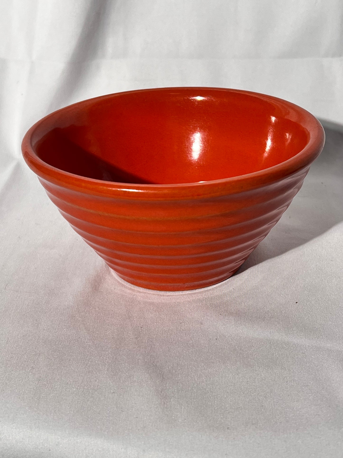 Bauer Pottery- Los Angeles - Vintage - Orange- Ring ware - 6” Bowl