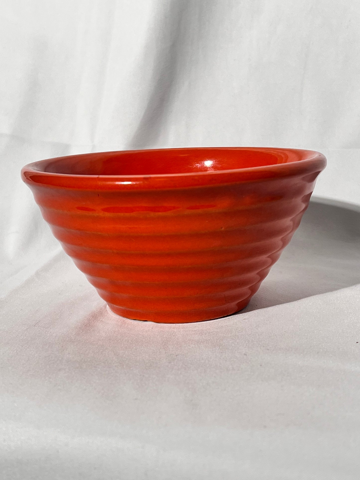 Bauer Pottery- Los Angeles - Vintage - Orange- Ring ware - 6” Bowl